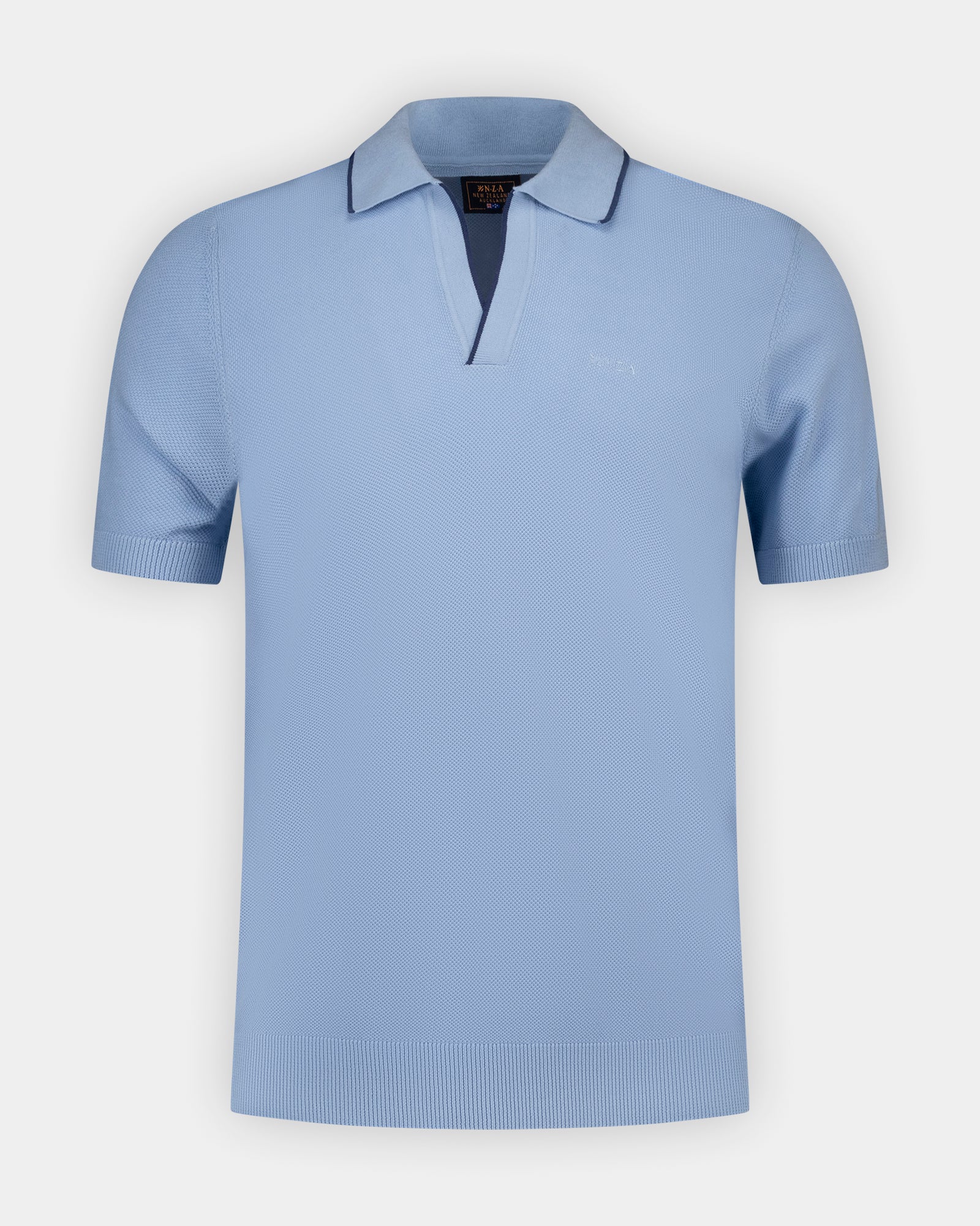 Light blue knit cotton polo Light blue knit cotton polo