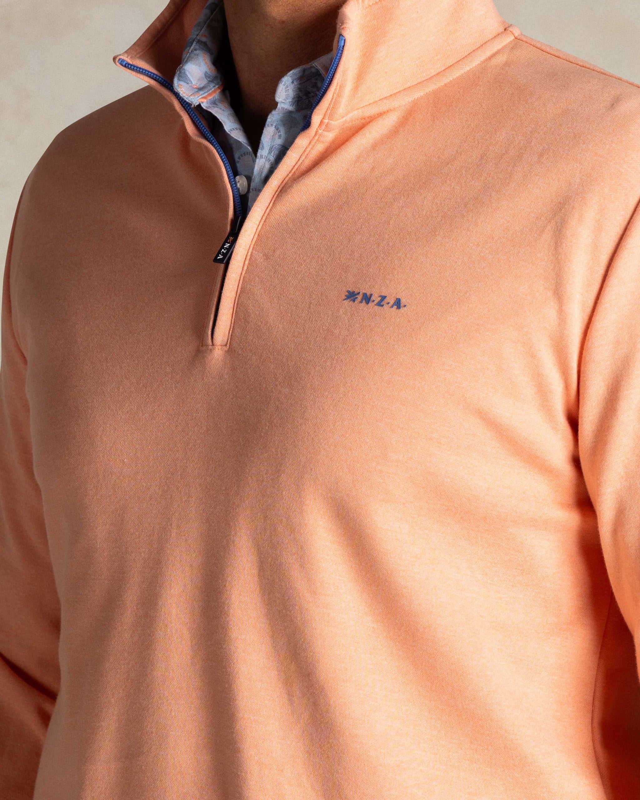 Rode katoenen quarter zip sweater Rode katoenen quarter zip sweater