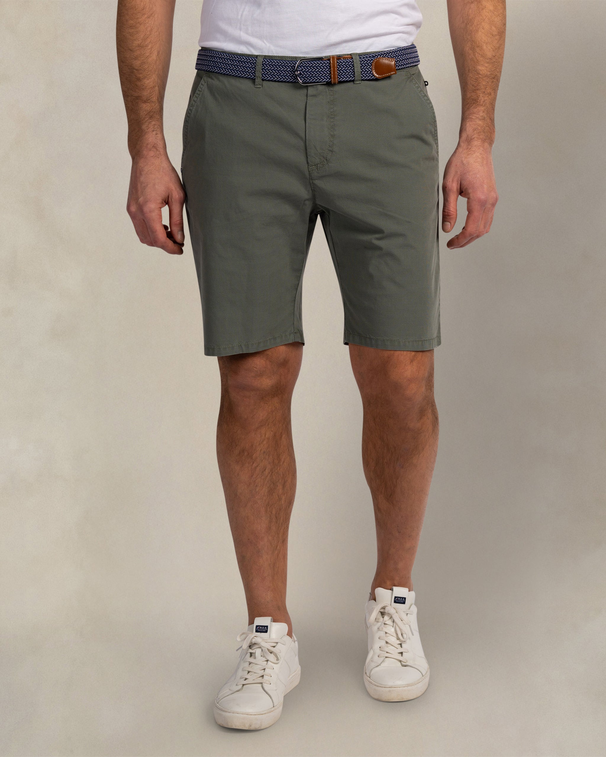 Pantalones cortos de algodón elástico verde oscuro Pantalones cortos de algodón elástico verde oscuro