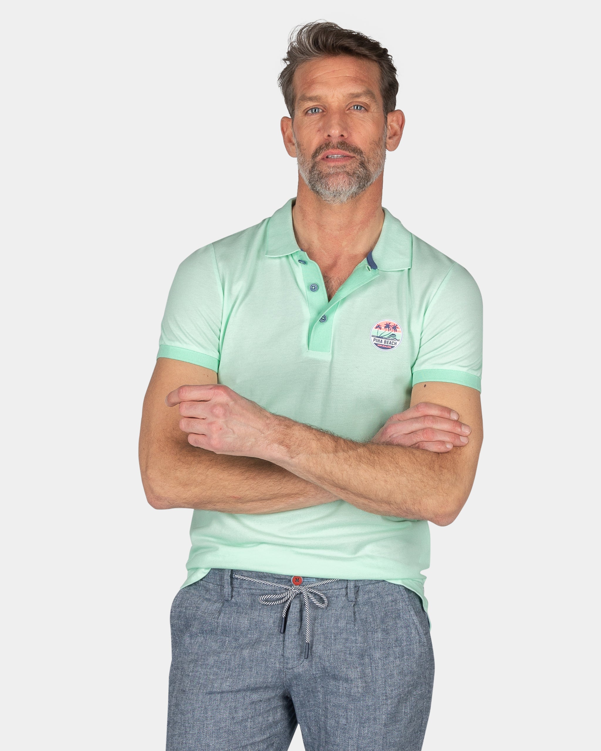 Katoenen effen polo - Teal Green Katoenen effen polo - Teal Green