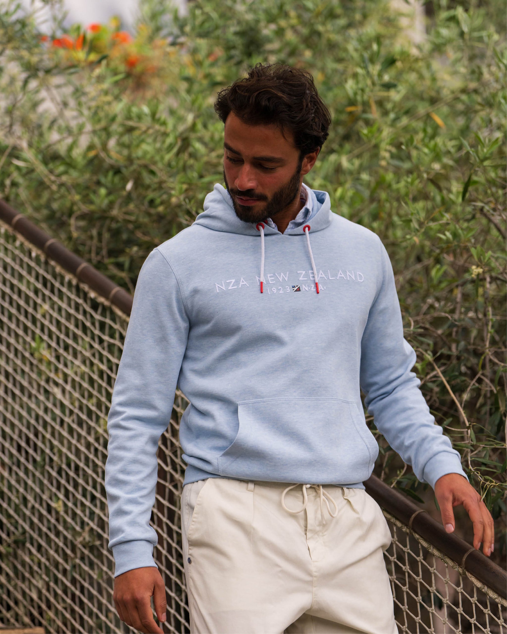 Blauwe katoenen hoodie Blauwe katoenen hoodie