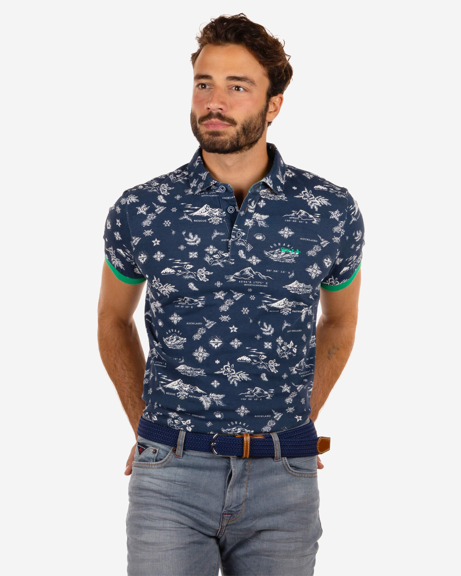 Polo mit Aufdruck Otto - Reef Navy Polo mit Aufdruck Otto - Reef Navy