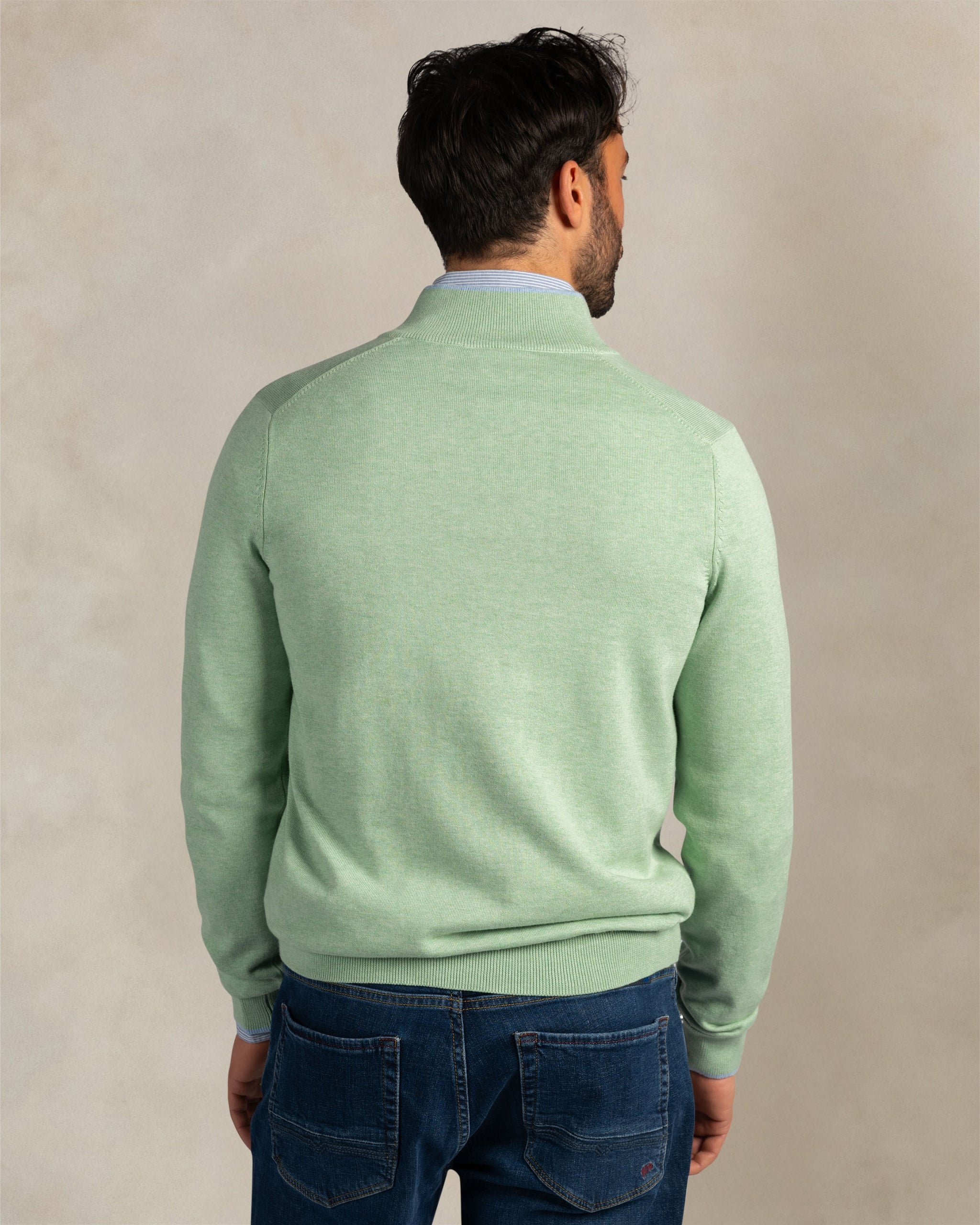 Light green 100% cotton quarter zip pullover Light green 100% cotton quarter zip pullover