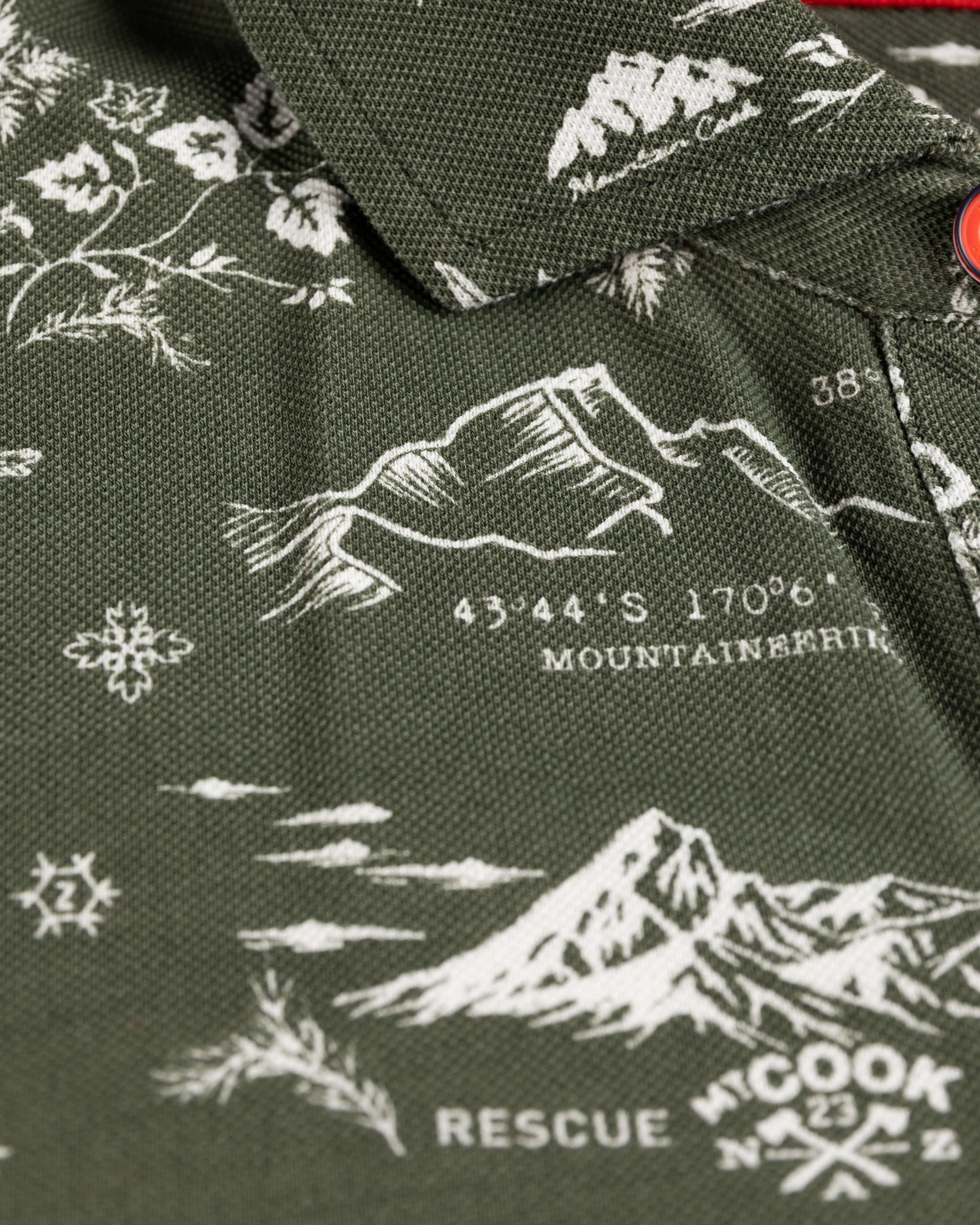 Polo met print Otto - Rock Green Polo met print Otto - Rock Green