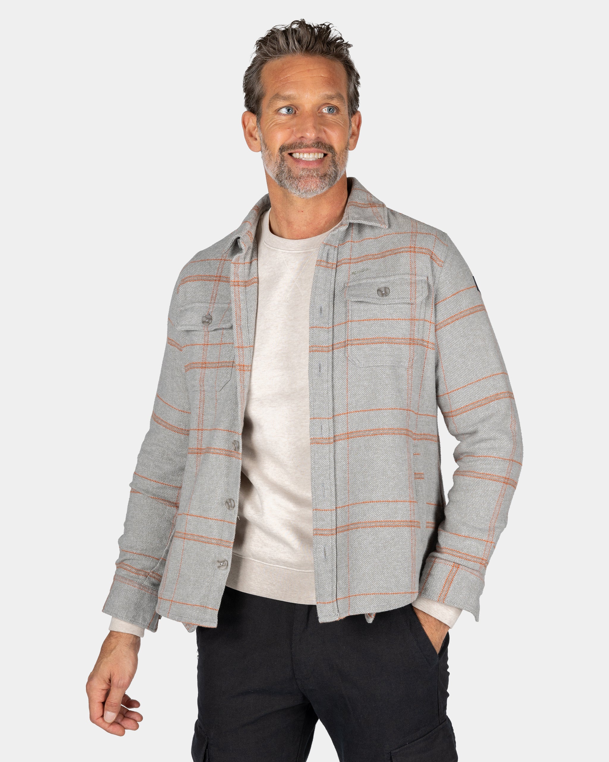 Green cotton overshirt - Pebble Green Green cotton overshirt - Pebble Green