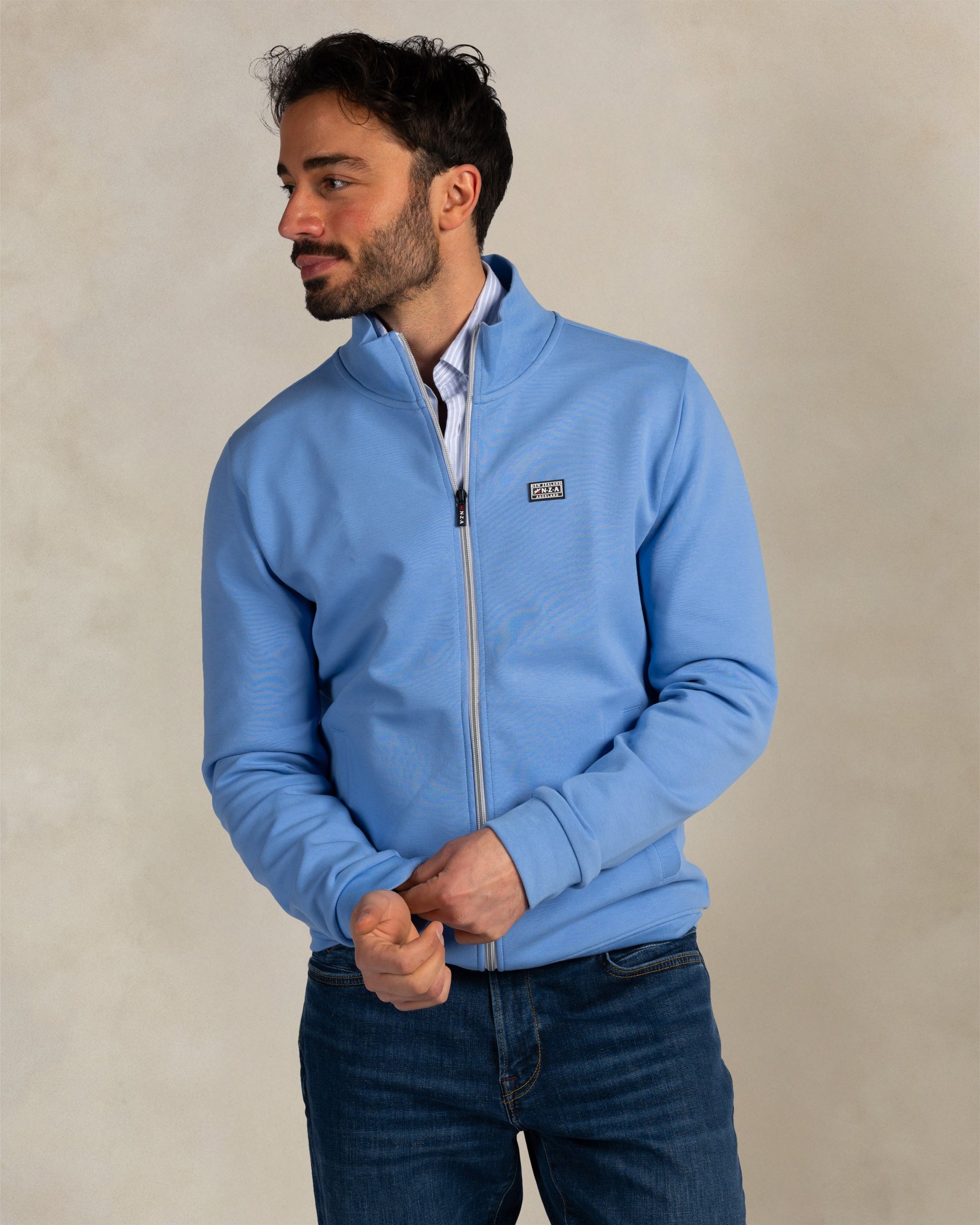 Lichtblauw sweatvest Lichtblauw sweatvest