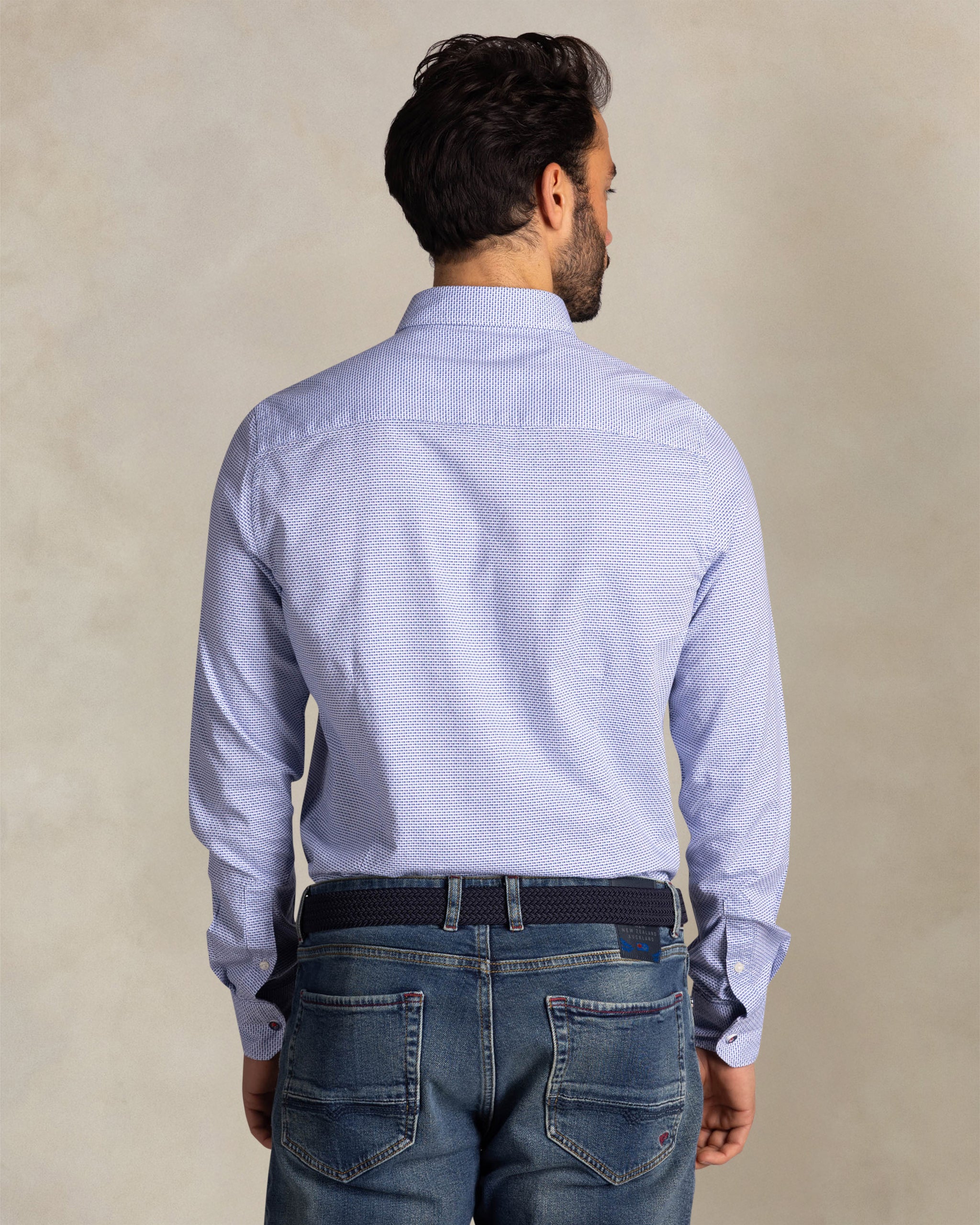 Blauw katoen overhemd Blauw katoen overhemd