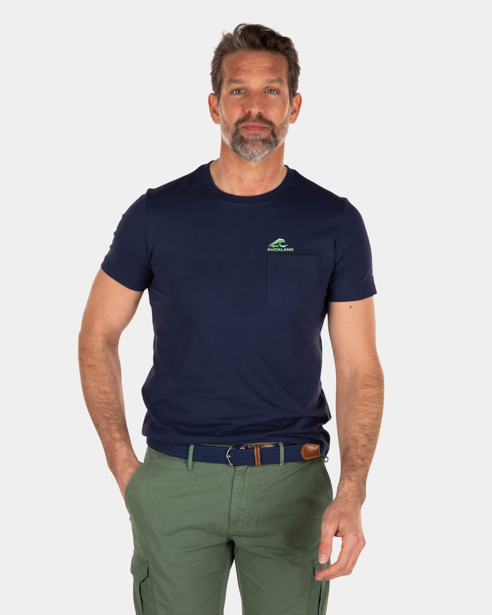 T-shirt en coton de couleur unie - Key Navy T-shirt en coton de couleur unie - Key Navy