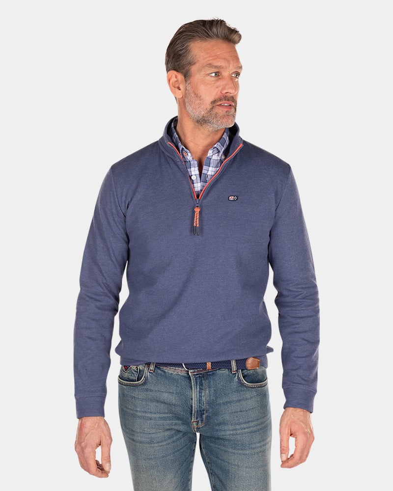 Fleece sweater met rits - Dusk Navy