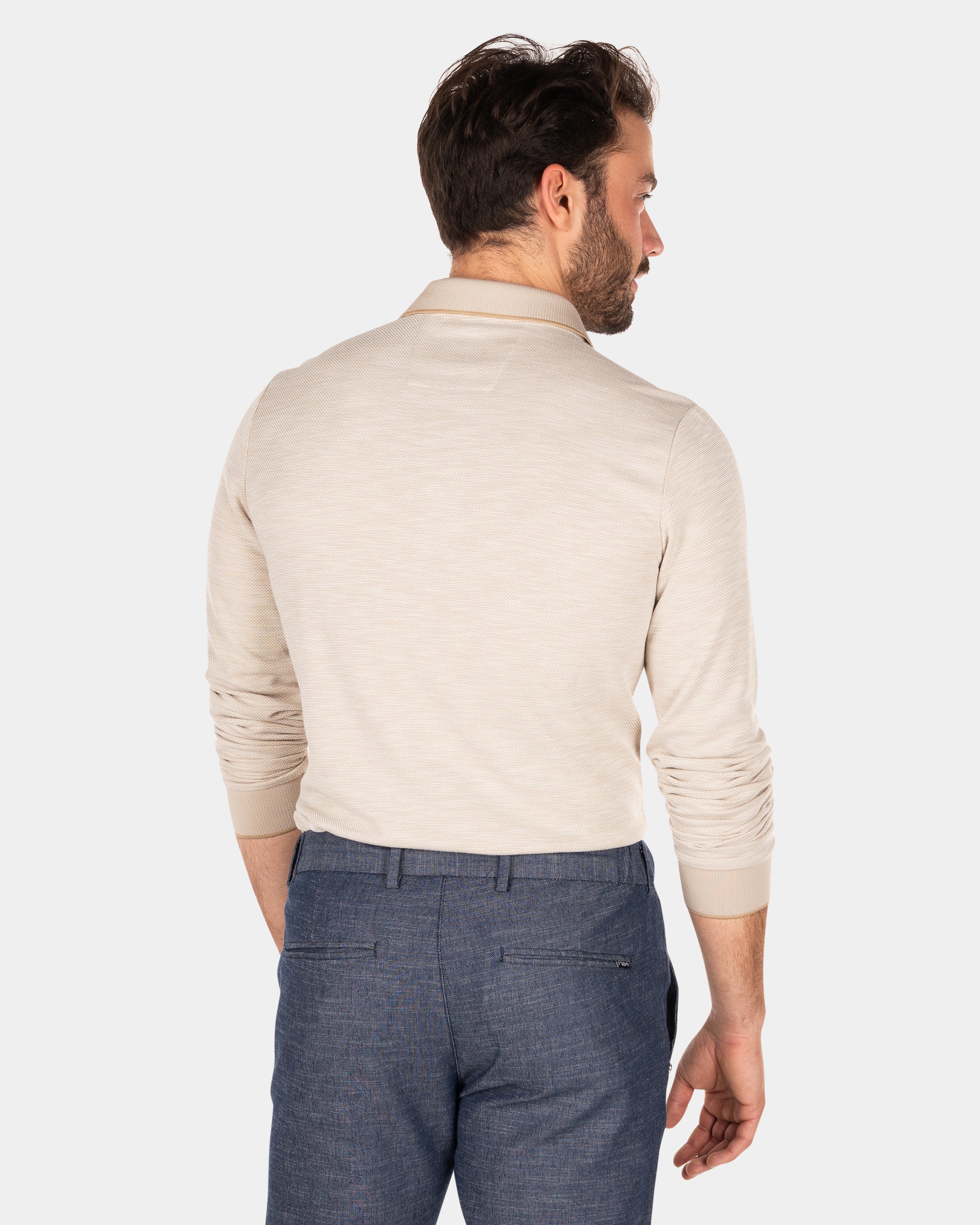 Polo liso de manga larga - Shimmering Sand Polo liso de manga larga - Shimmering Sand