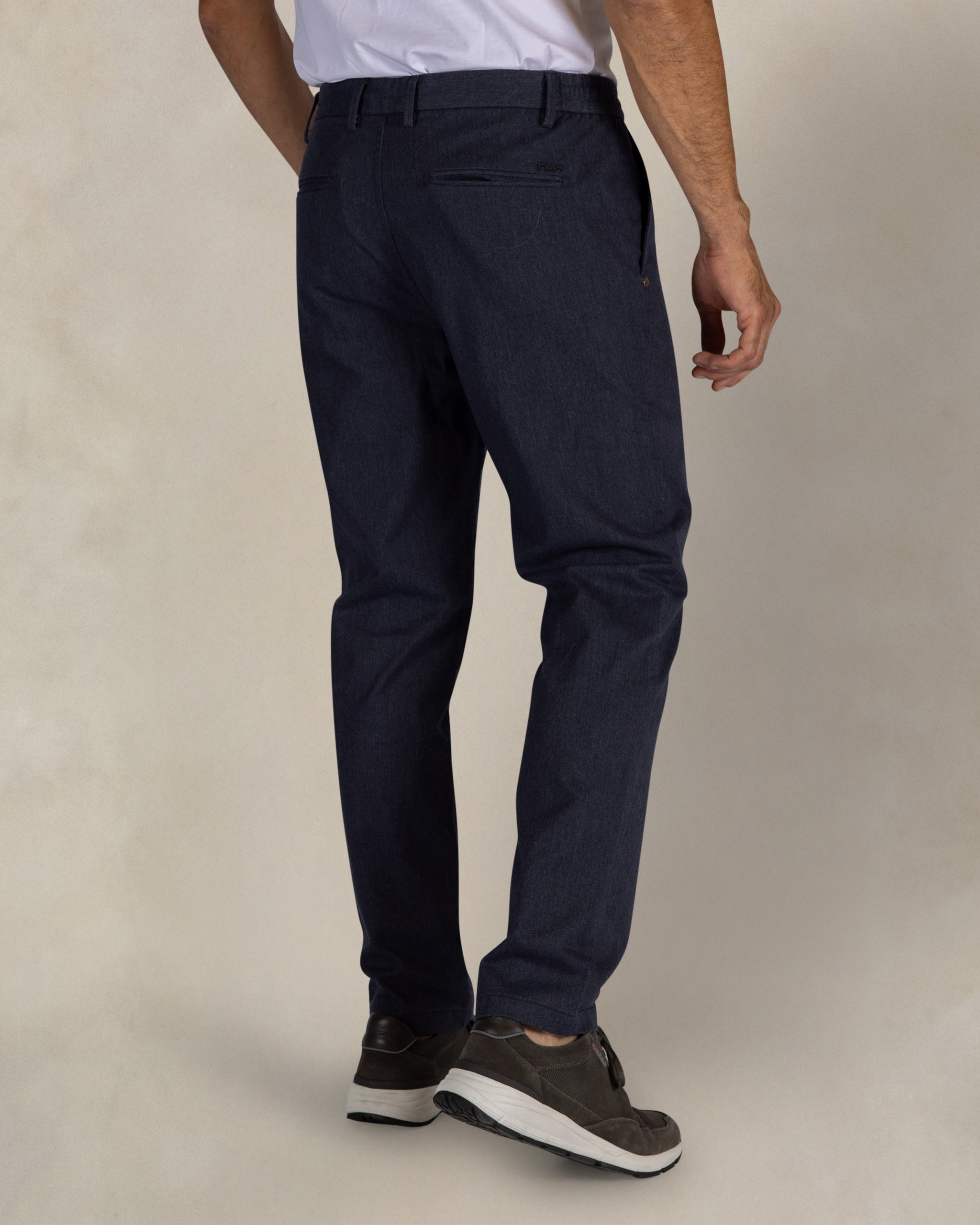 Napier donkerblauwe gemêleerde stretch chino Napier donkerblauwe gemêleerde stretch chino