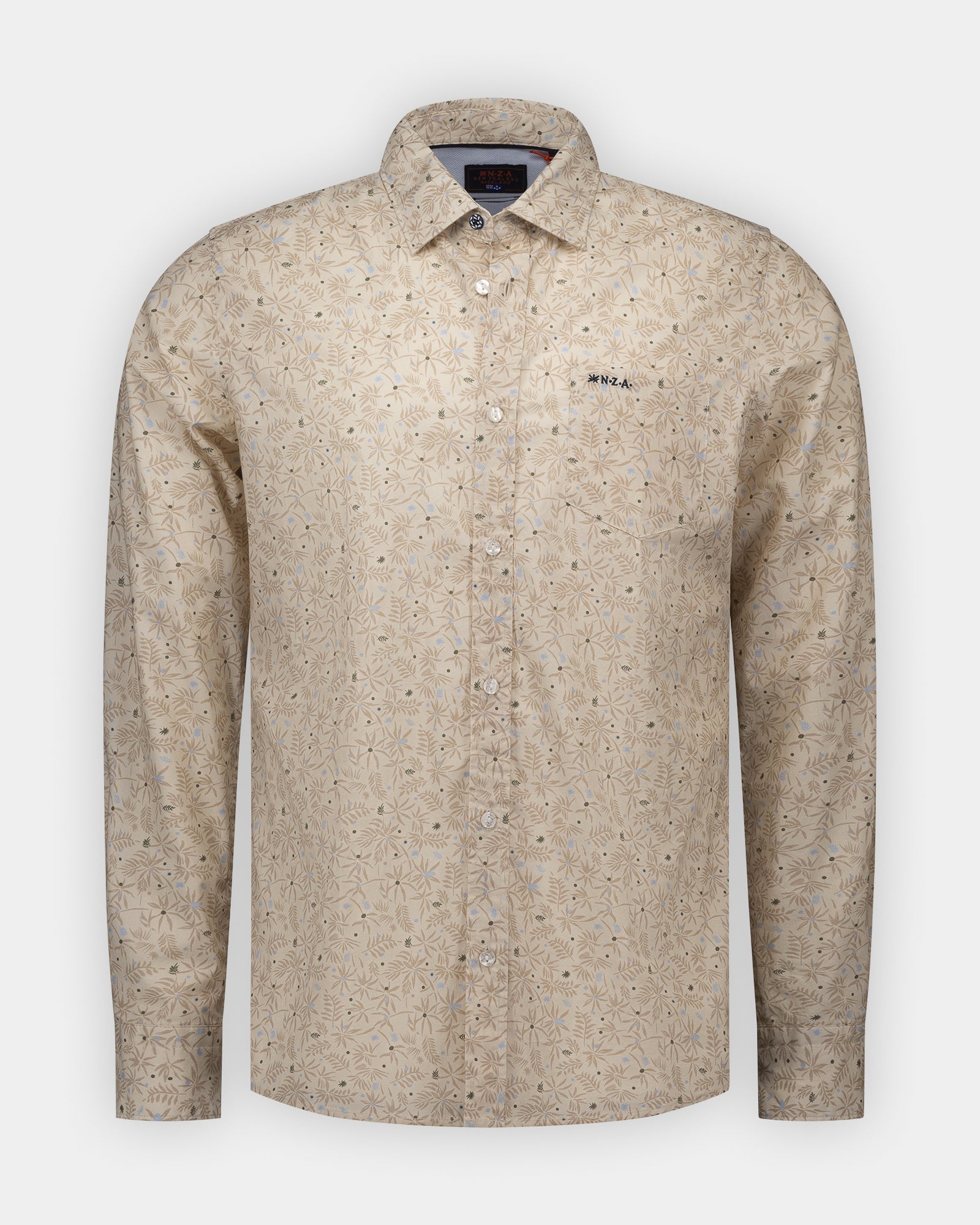 Ecru katoen stretch overhemd Ecru katoen stretch overhemd