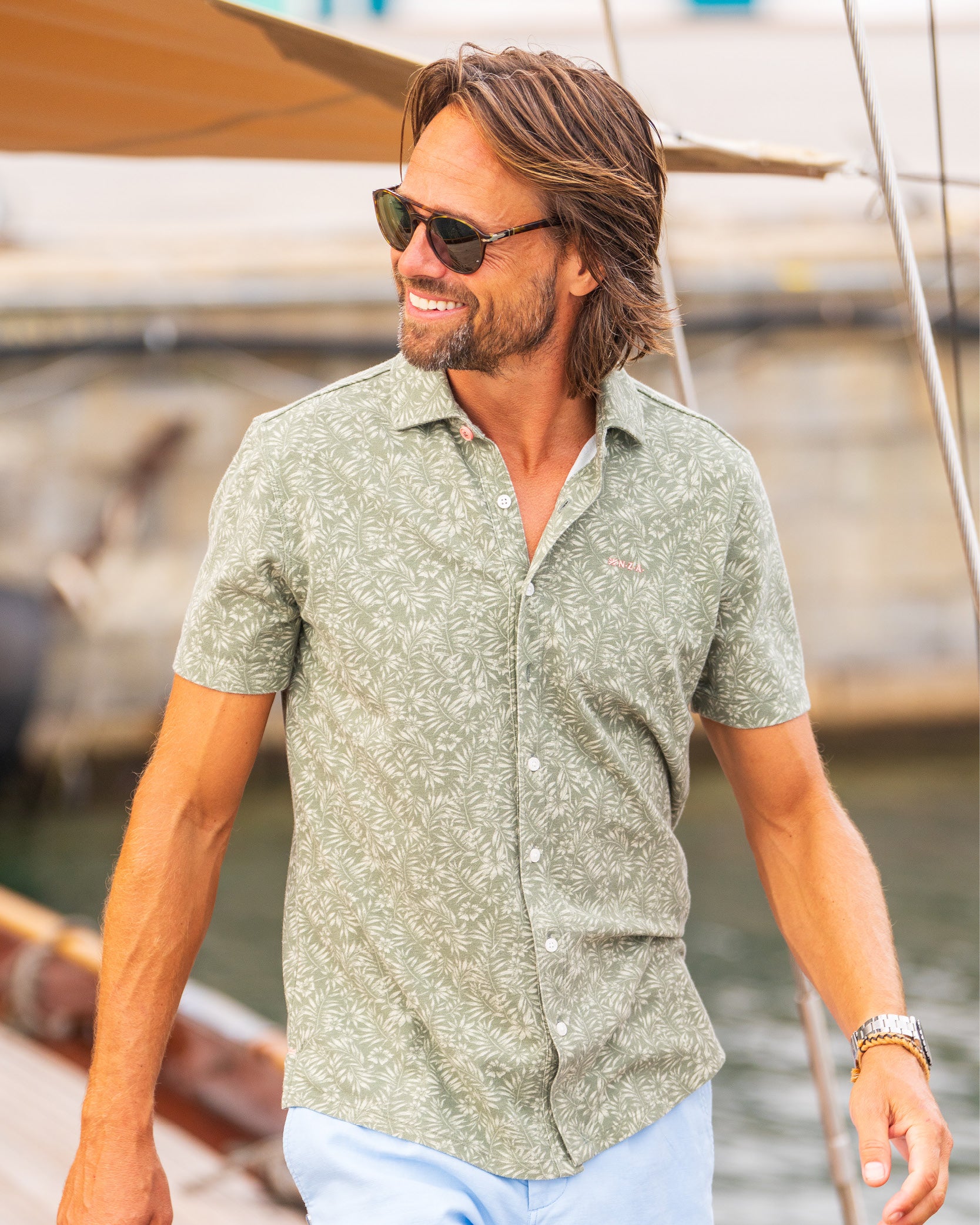 Camisa verde estampada Camisa verde estampada