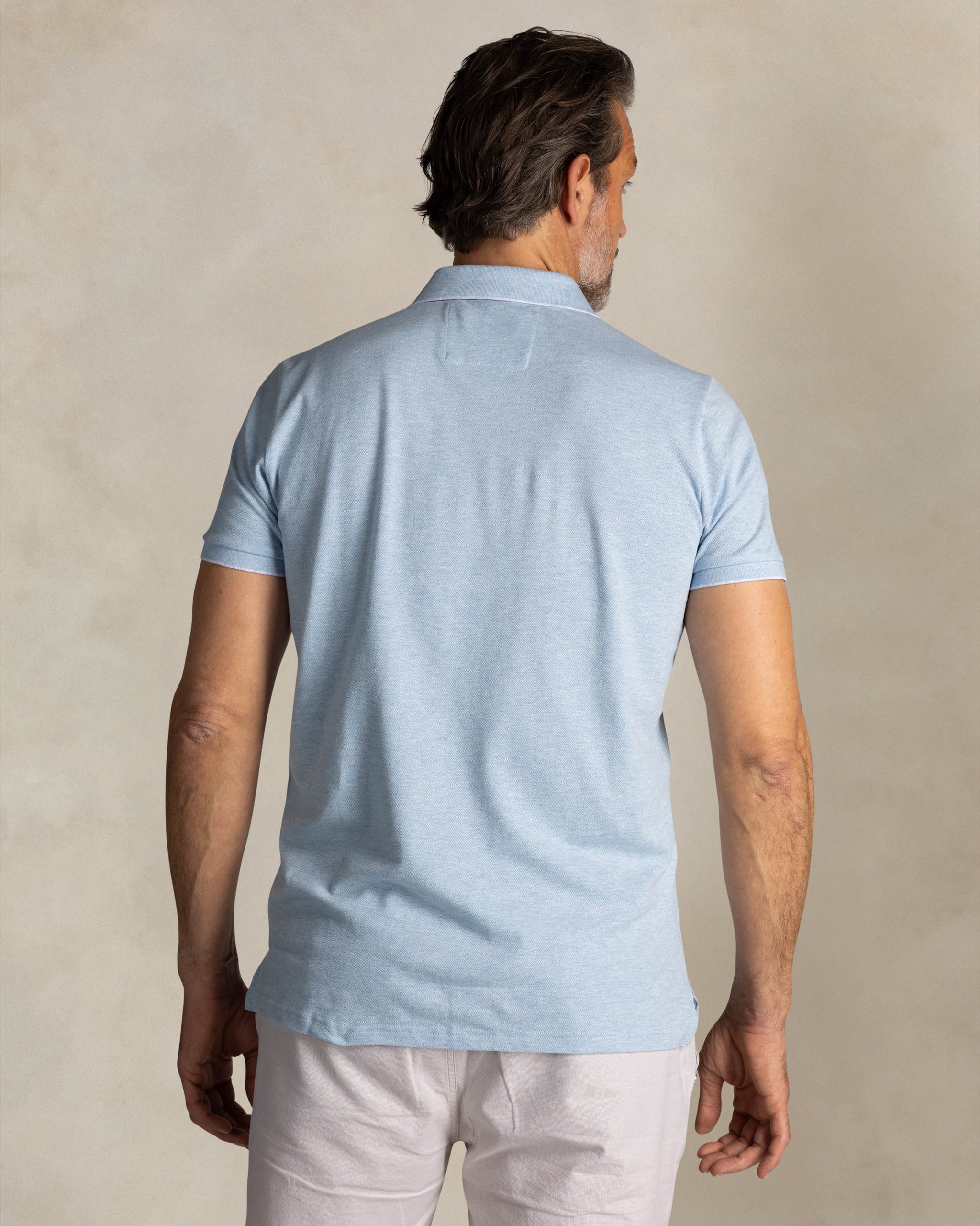 Light blue cotton stretch polo Light blue cotton stretch polo