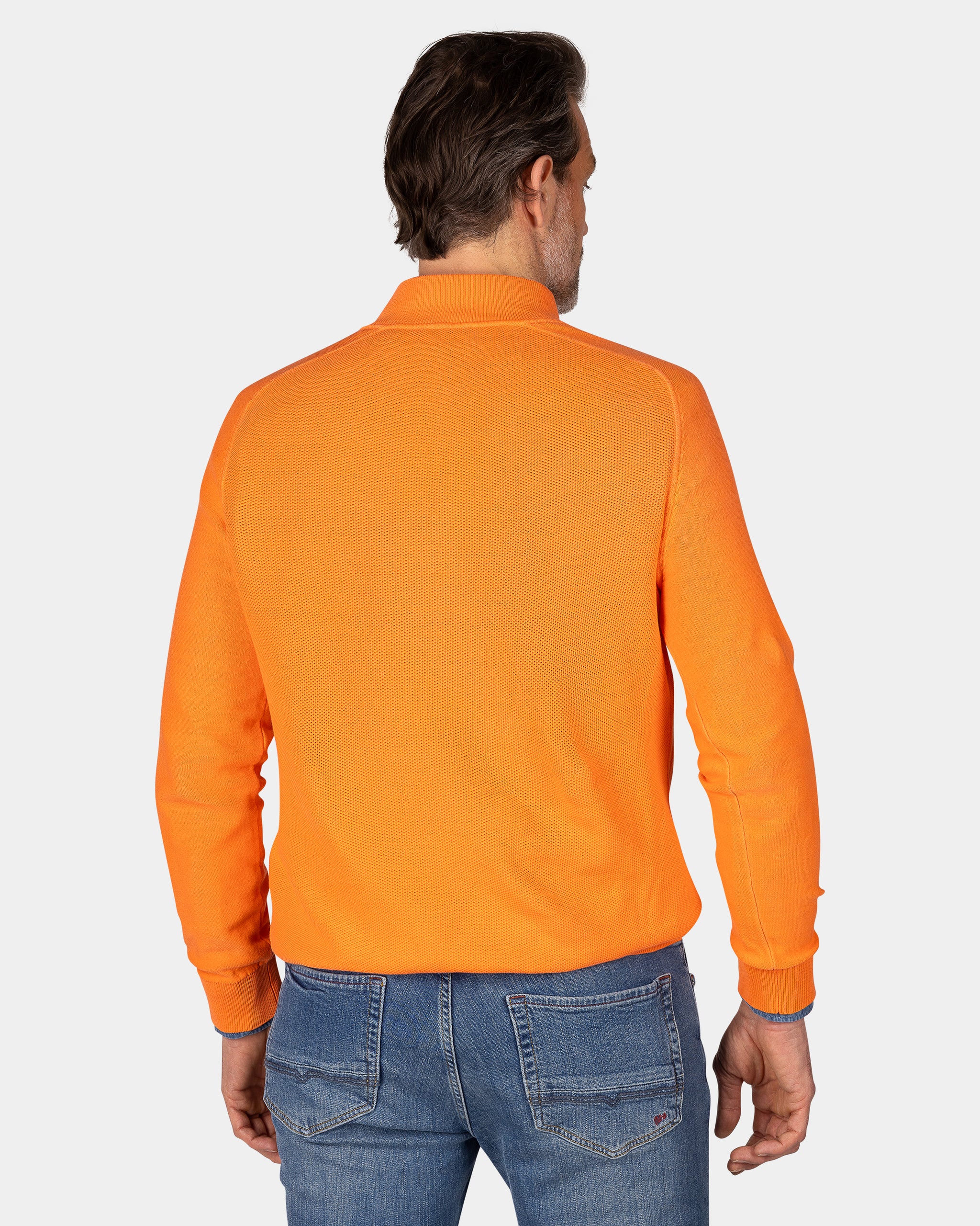 Orange basic pullover with half zipper Orange basic pullover with half zipper