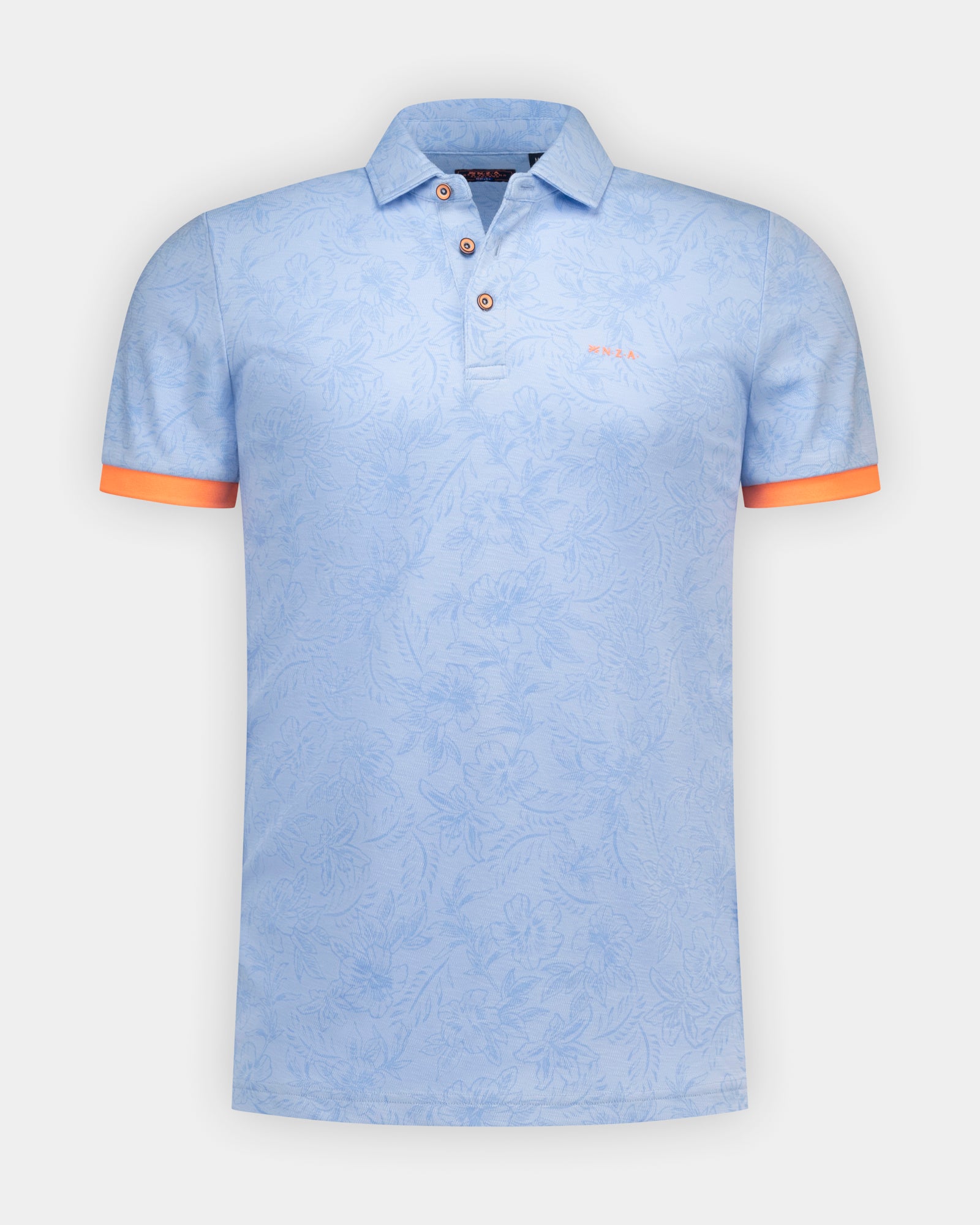 Polo en coton imprimé bleu clair Polo en coton imprimé bleu clair
