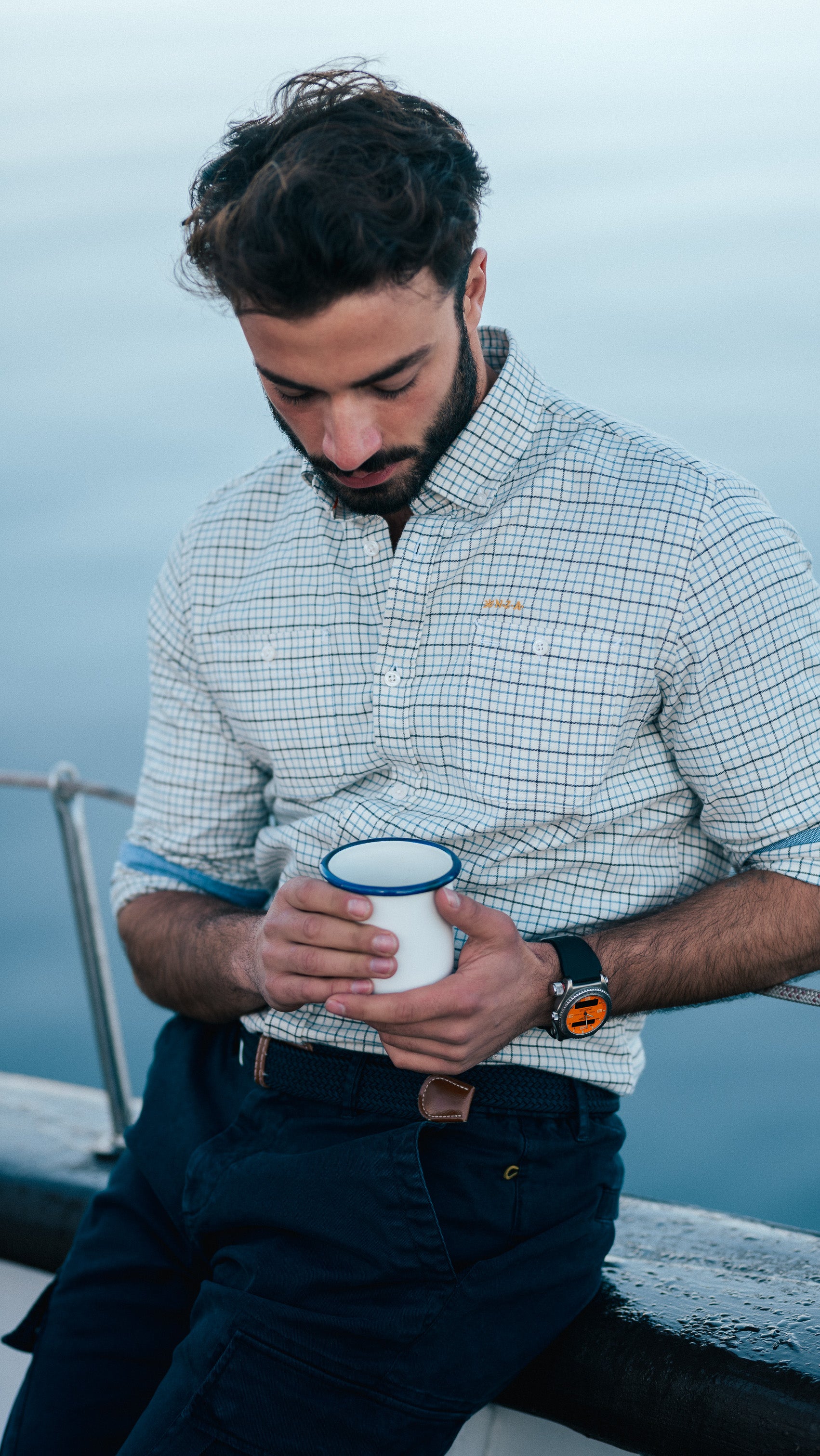 Camisa cuadros crudo - Ecru Camisa cuadros crudo - Ecru