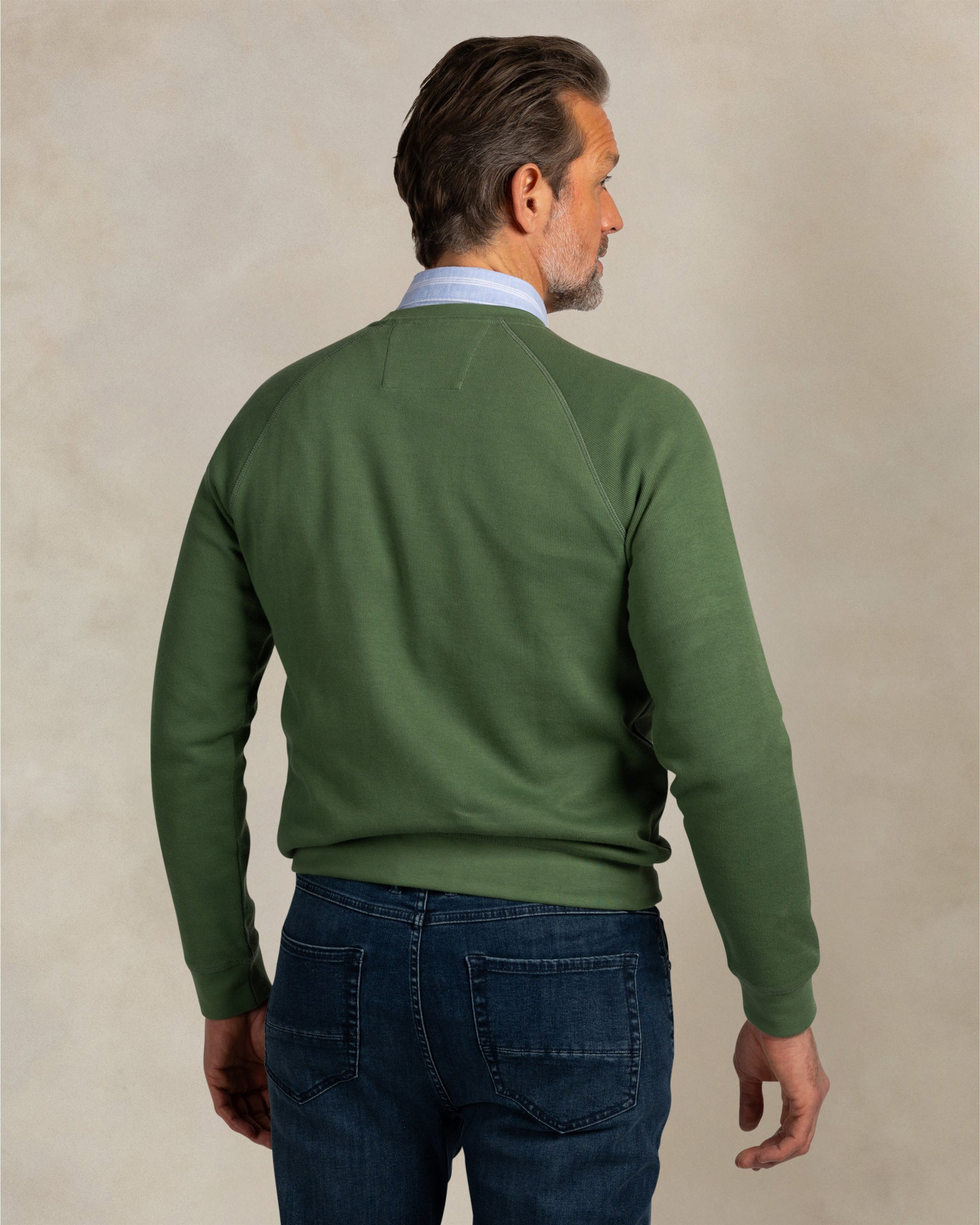 Groene katoenen sweater met logo Groene katoenen sweater met logo