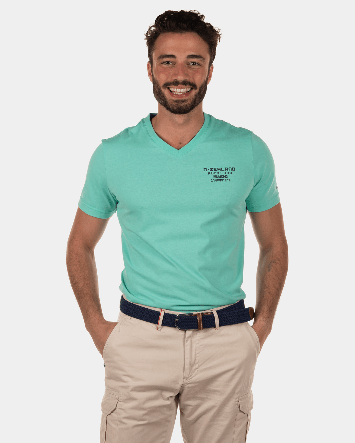 T-shirt à col en V Conroy's Dam - Aquamarine