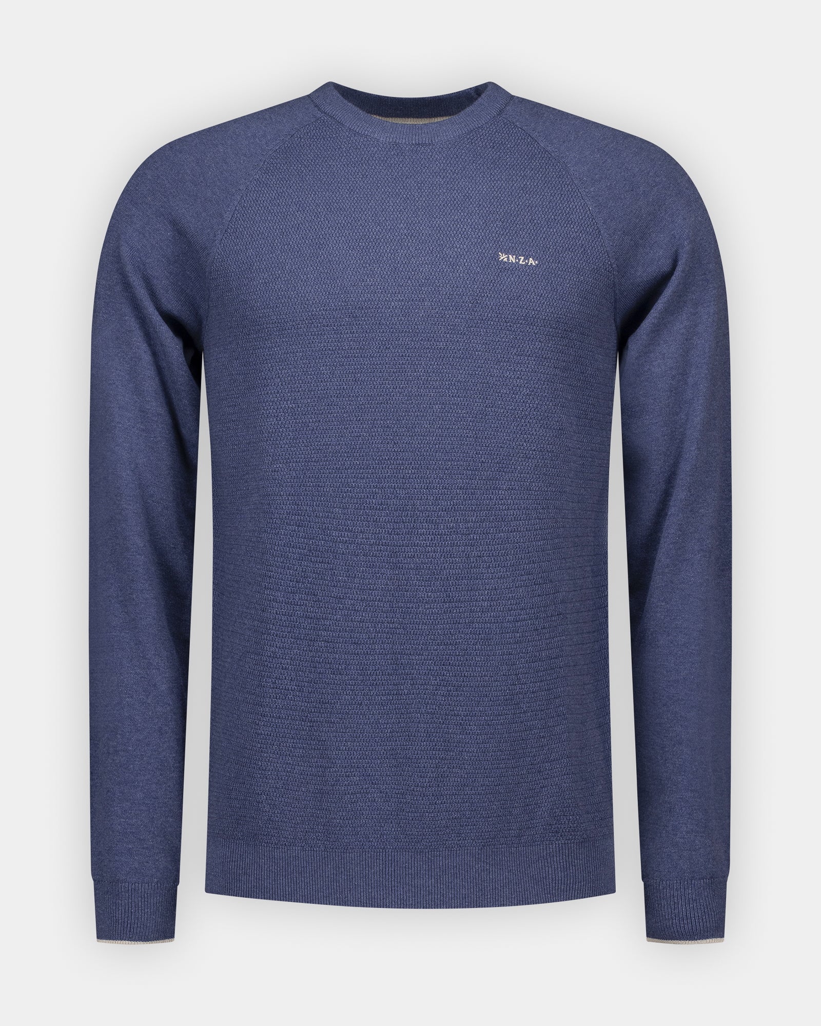 Pull col rond en coton bleu Pull col rond en coton bleu