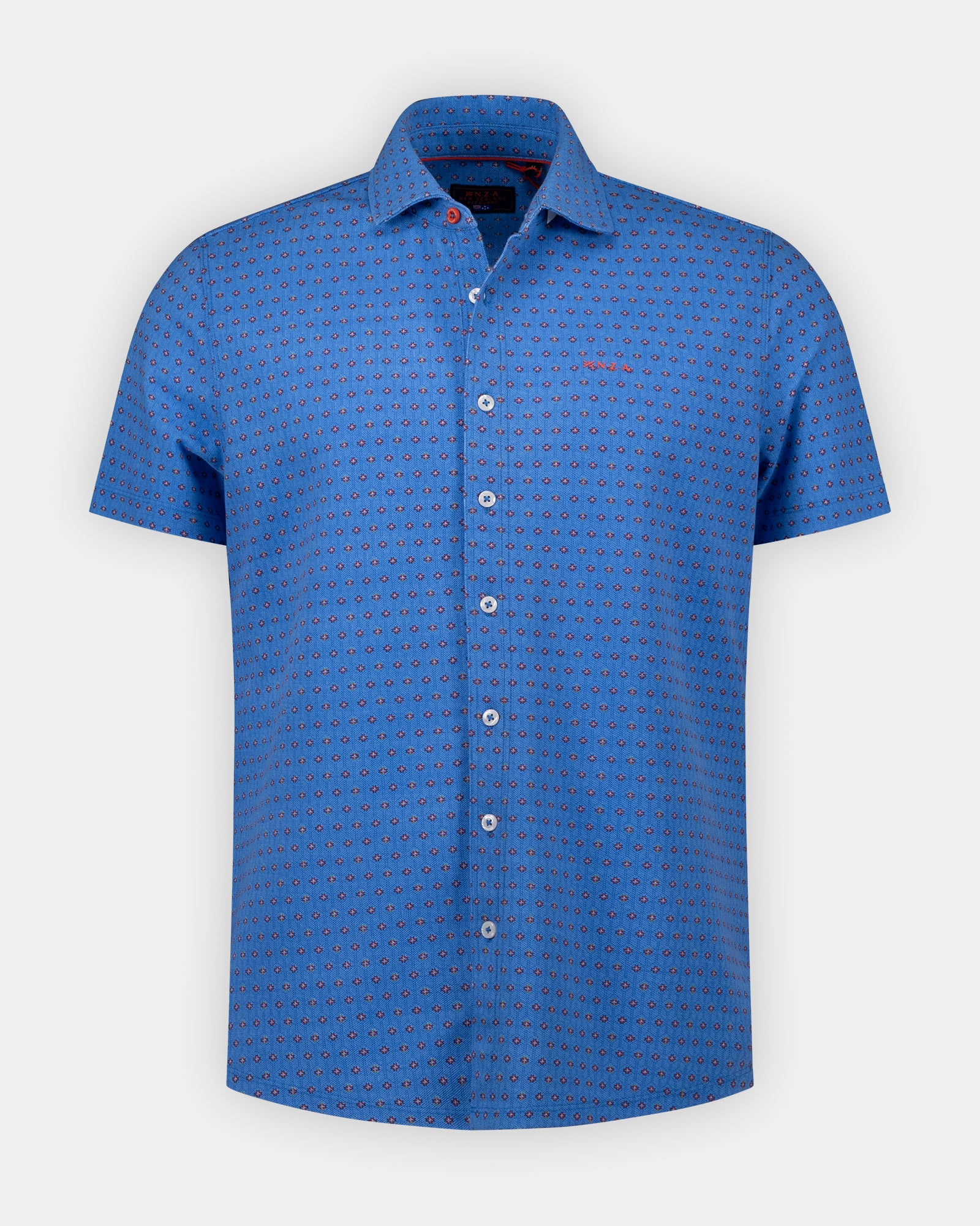 Blue piqué short sleeve shirt Blue piqué short sleeve shirt