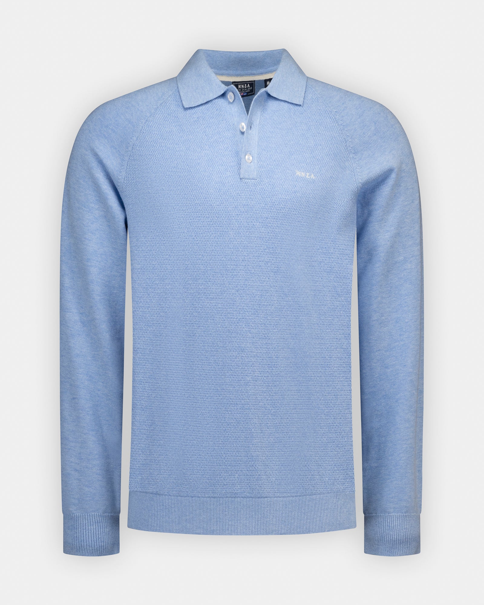 Blue cotton knitted polo Blue cotton knitted polo