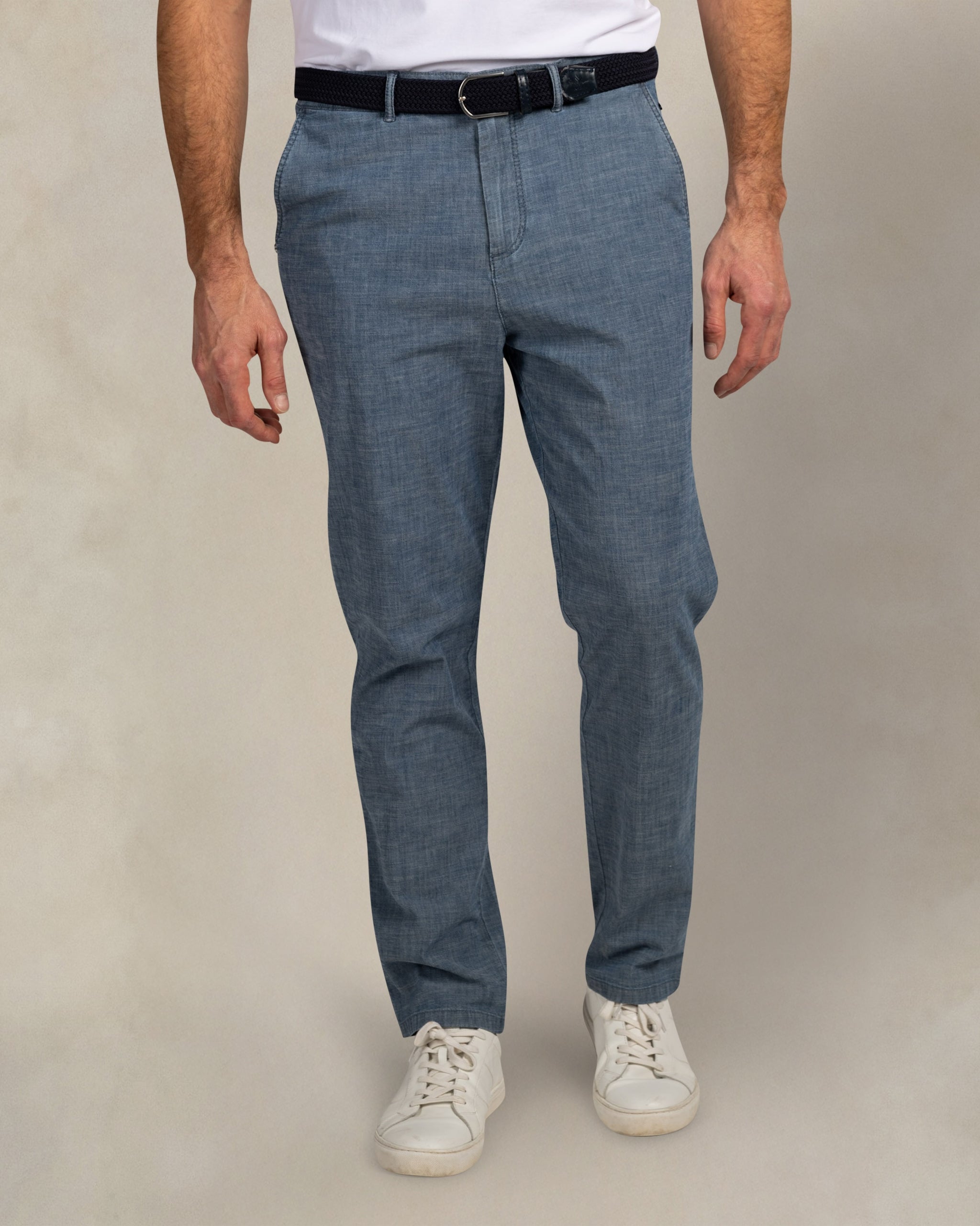 Wellington Stretch-Chino in mittel gewaschenem Chambray Wellington Stretch-Chino in mittel gewaschenem Chambray