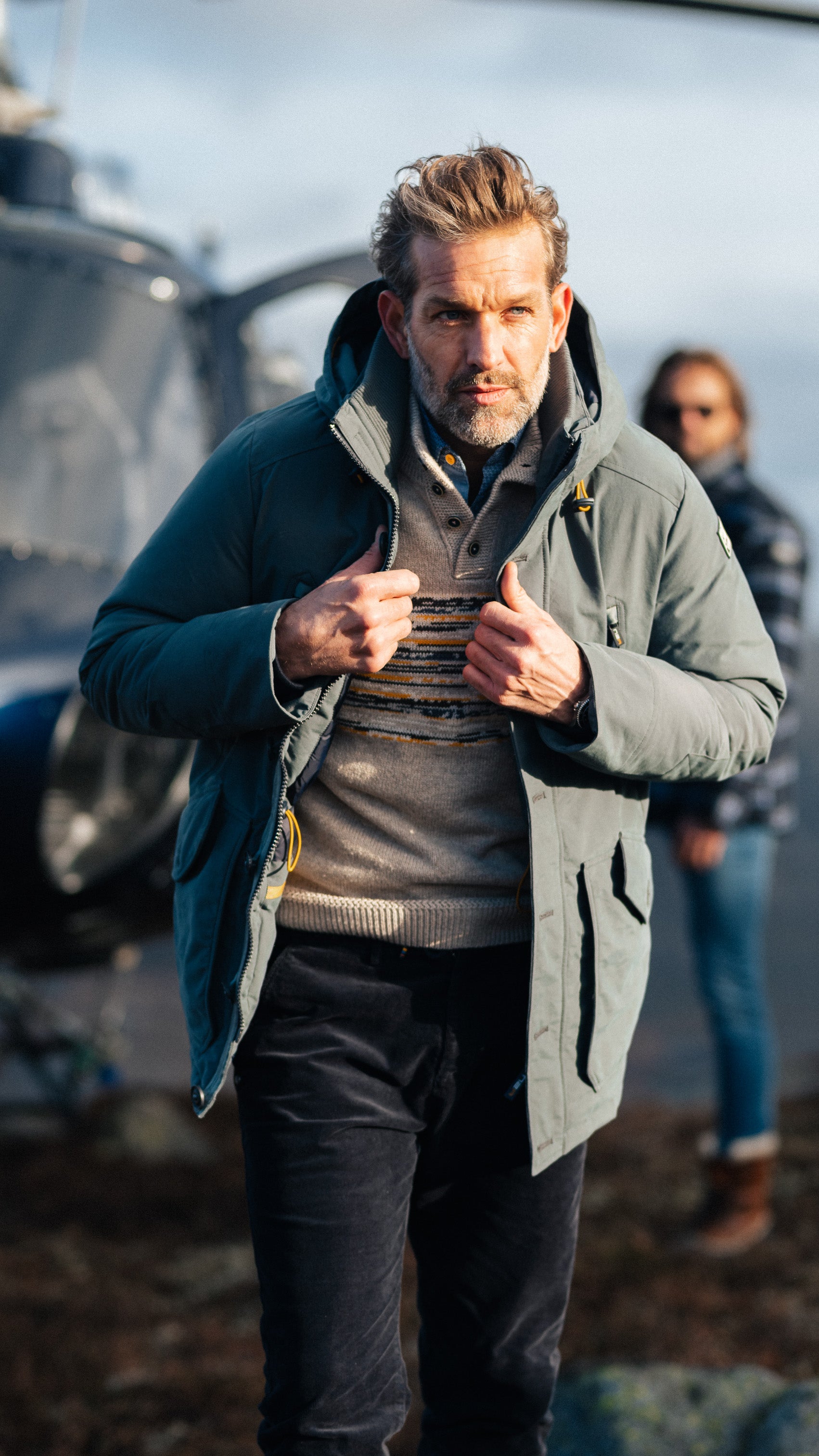 Parka de lona de color gris - Ash Grey Parka de lona de color gris - Ash Grey