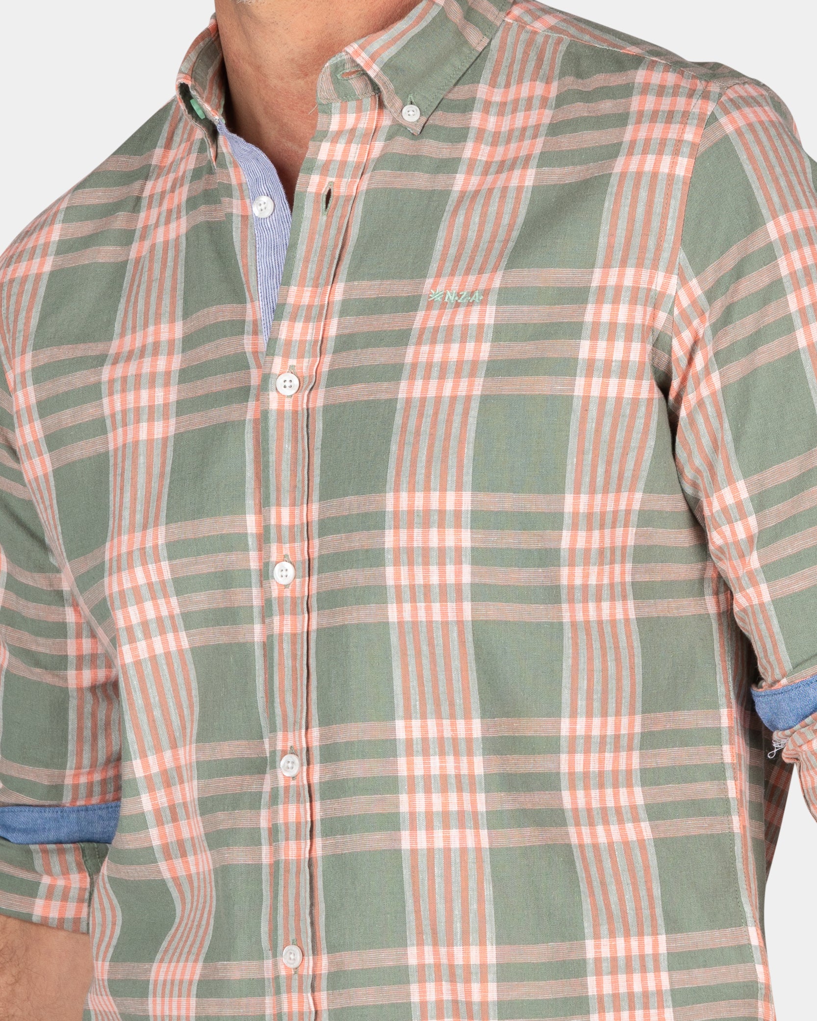 Geruit overhemd roze en groen - Mellow Army Geruit overhemd roze en groen - Mellow Army