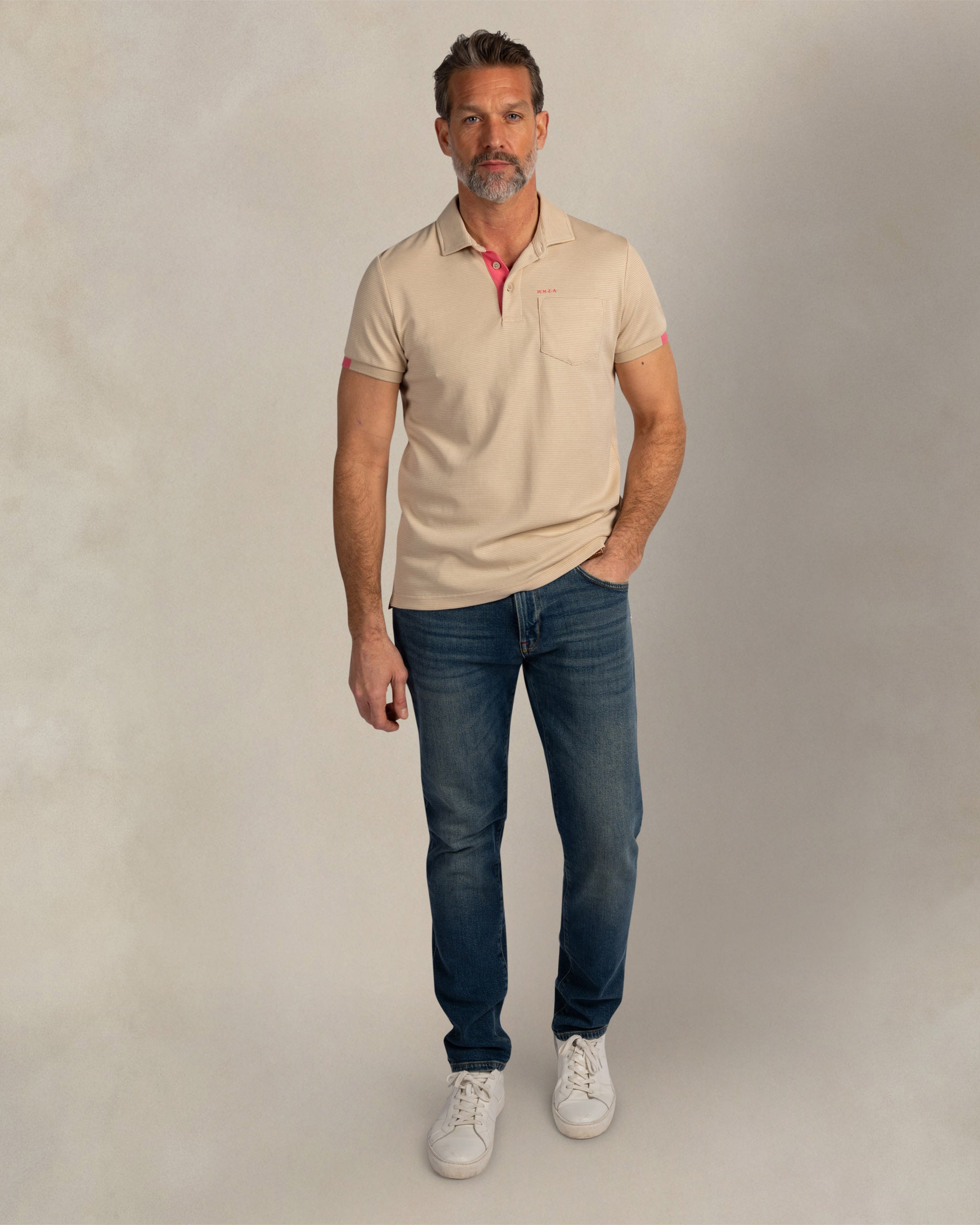 Ecru stretch polo Ecru stretch polo