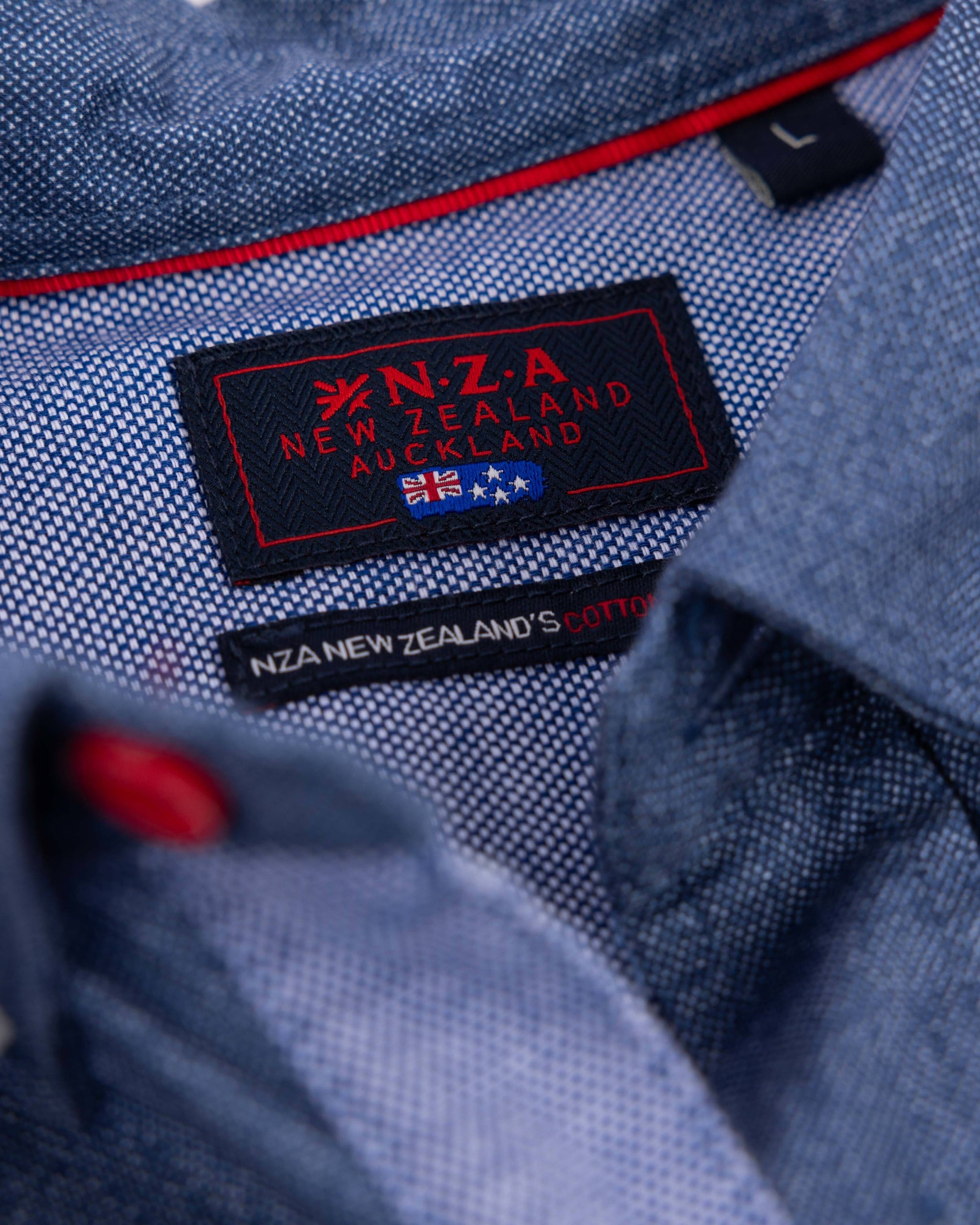 Blaues stretch-baumwollhemd Blaues stretch-baumwollhemd