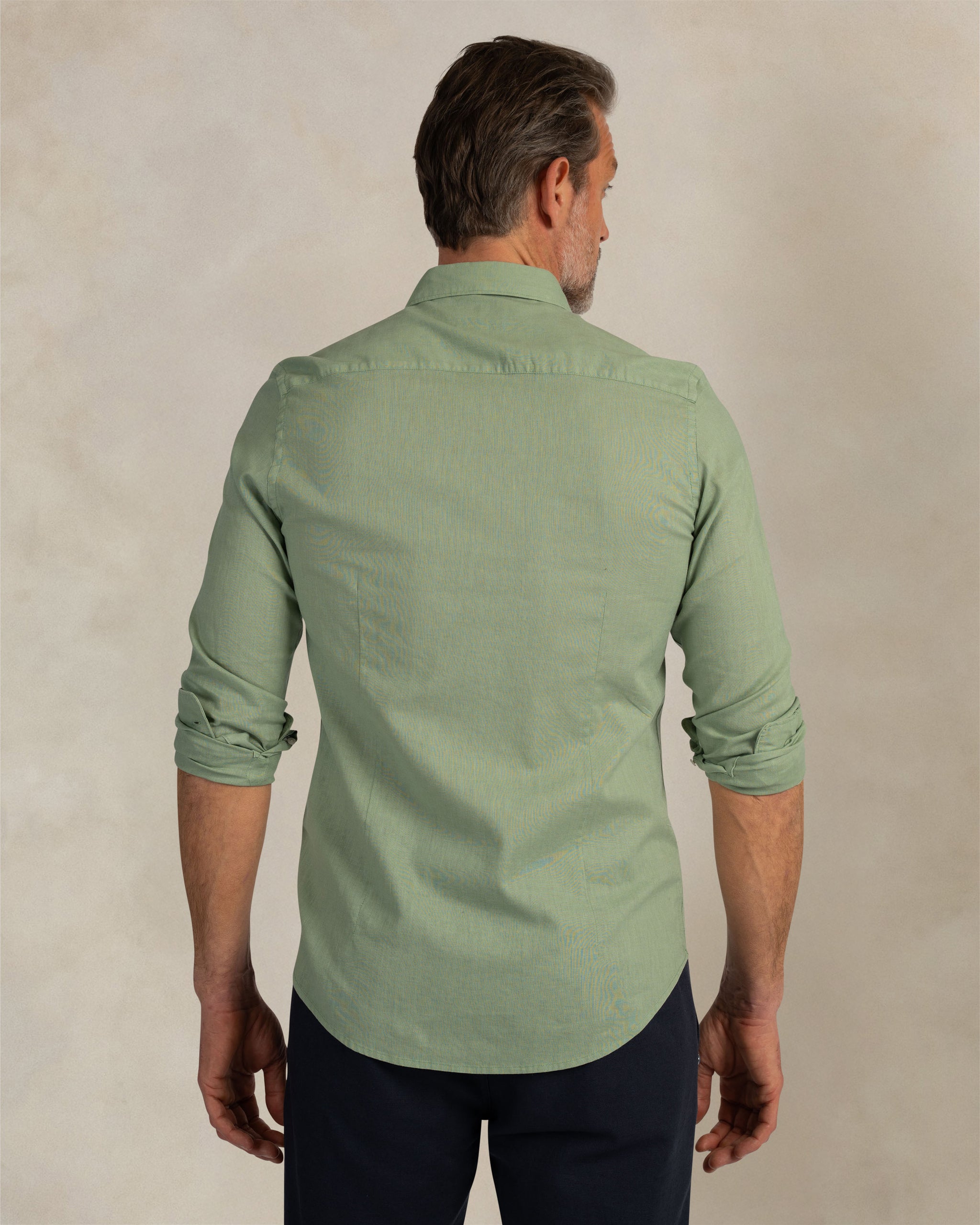 Chemise stretch en lin vert Chemise stretch en lin vert