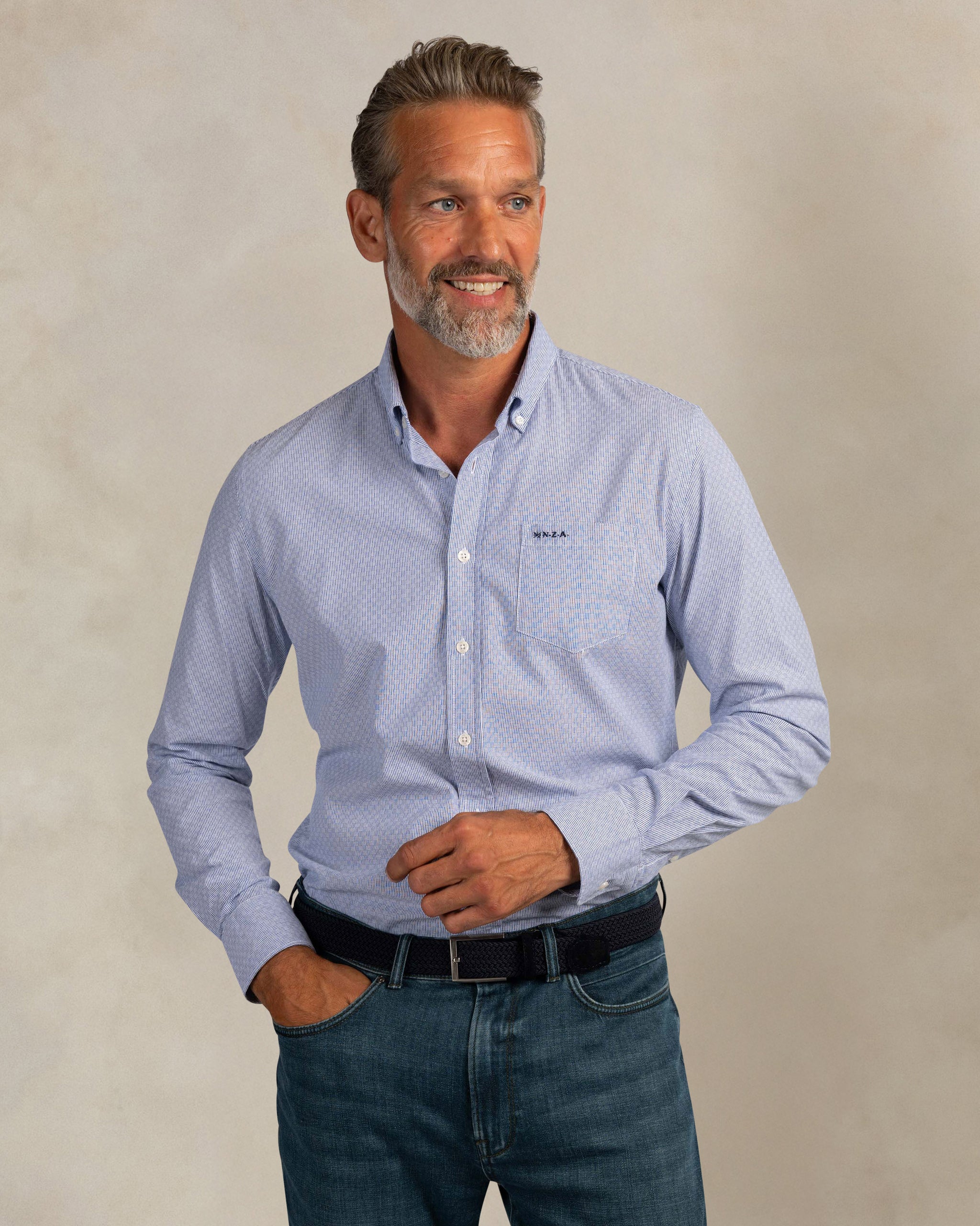 Light blue cotton stretch shirt Light blue cotton stretch shirt