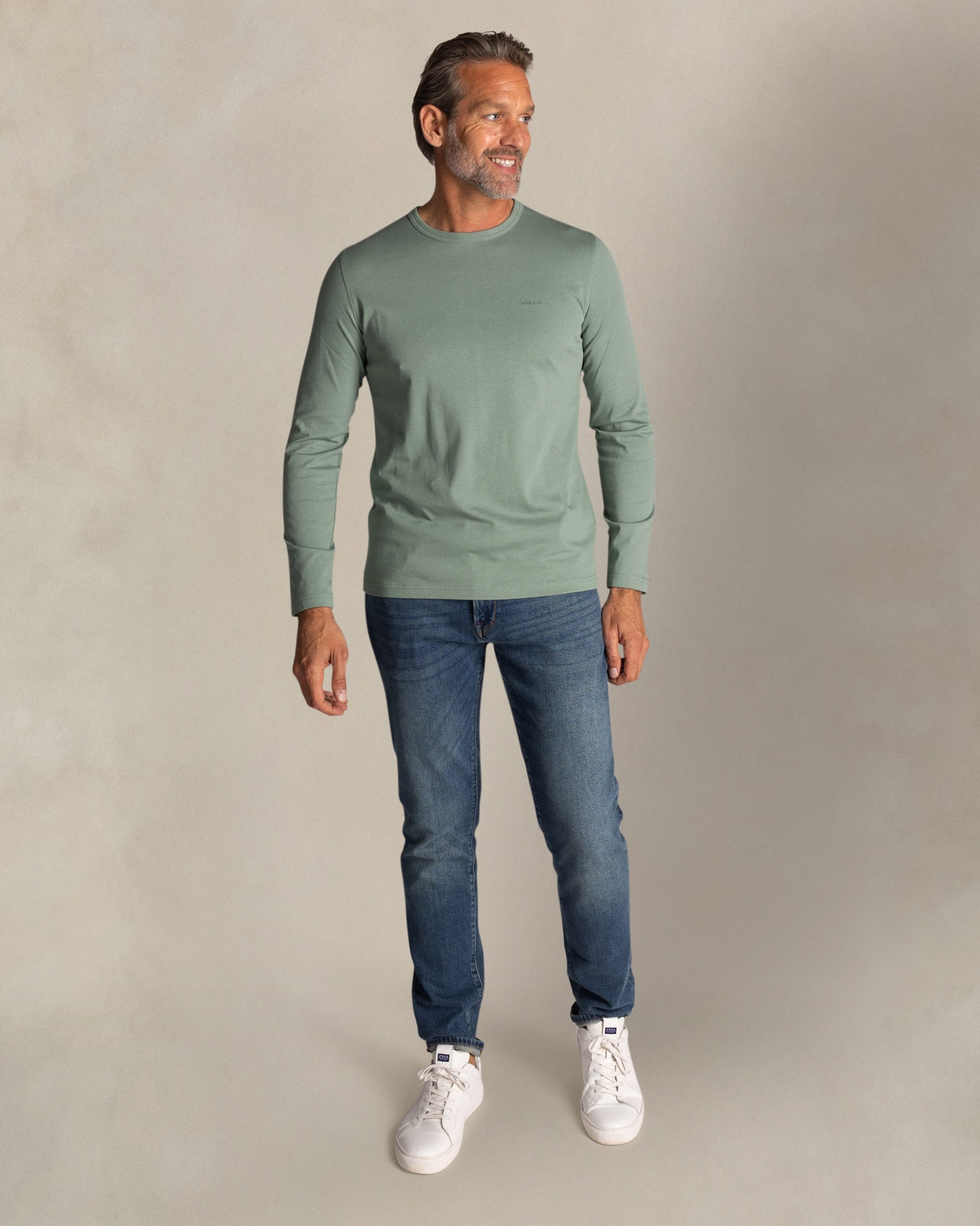 Groene katoenen longsleeve Groene katoenen longsleeve