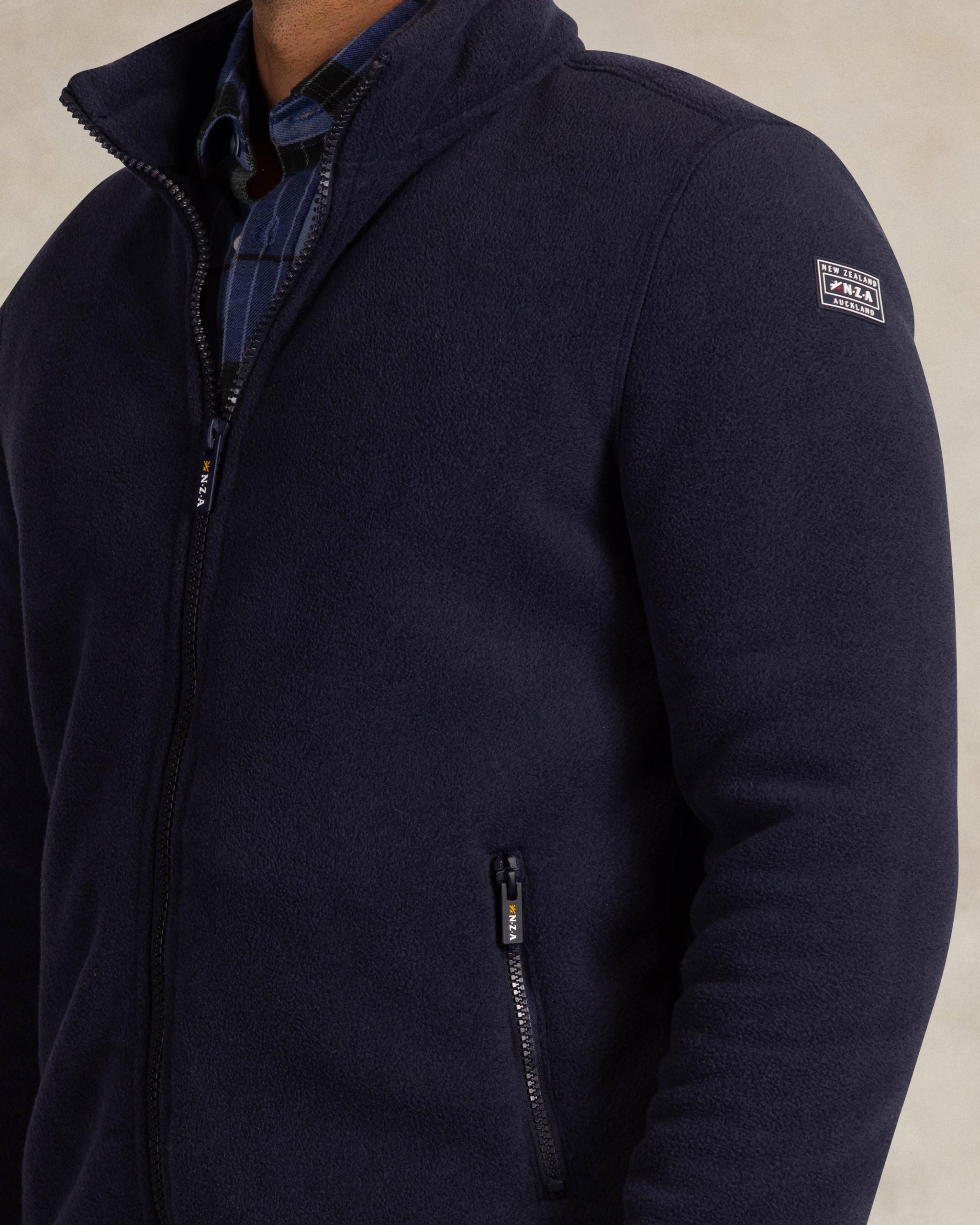 Dunkelblaues Teddy-Fleece-Weste Dunkelblaues Teddy-Fleece-Weste