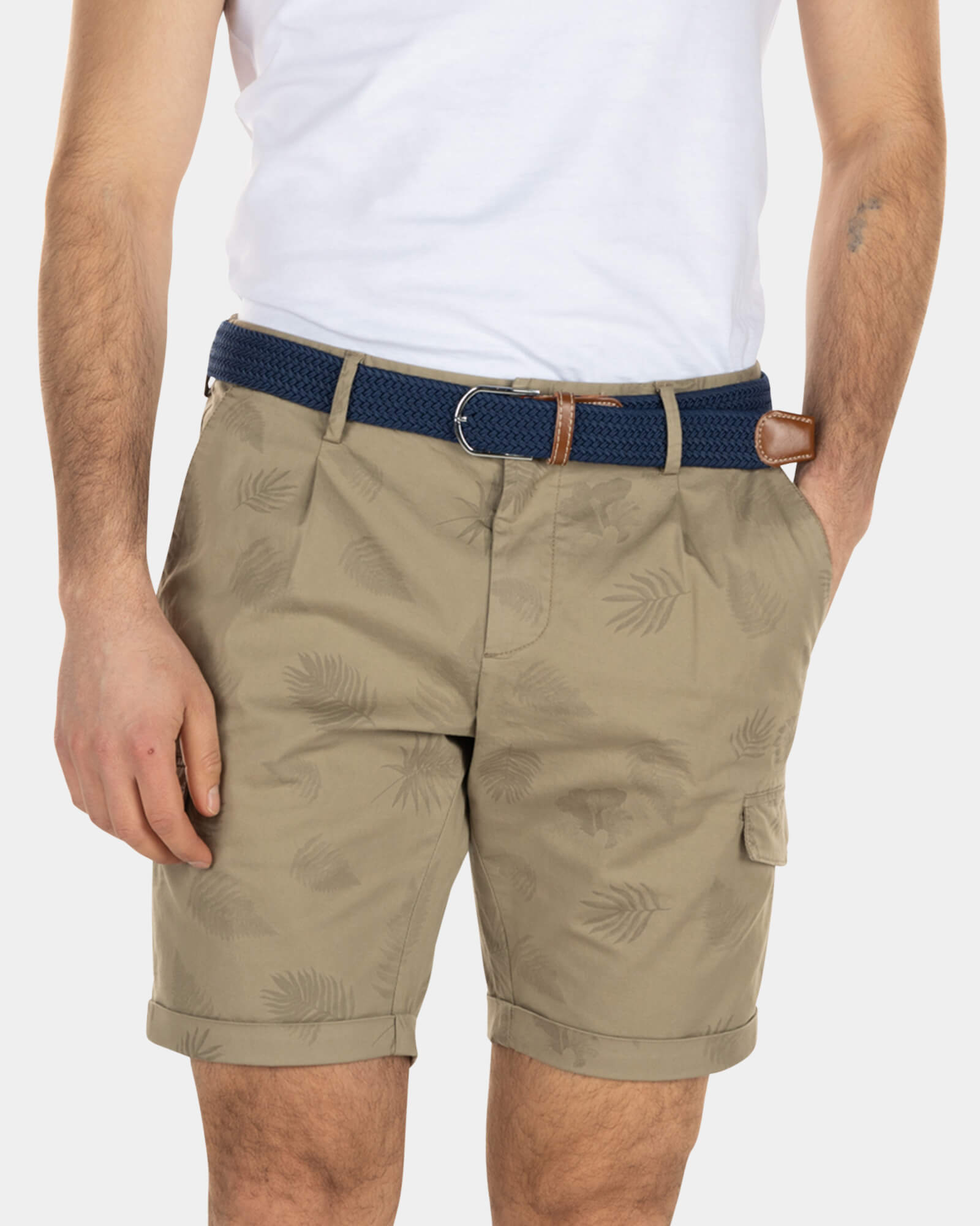 Katoenen cargo shorts met bloemenprint - Beach Sand Katoenen cargo shorts met bloemenprint - Beach Sand