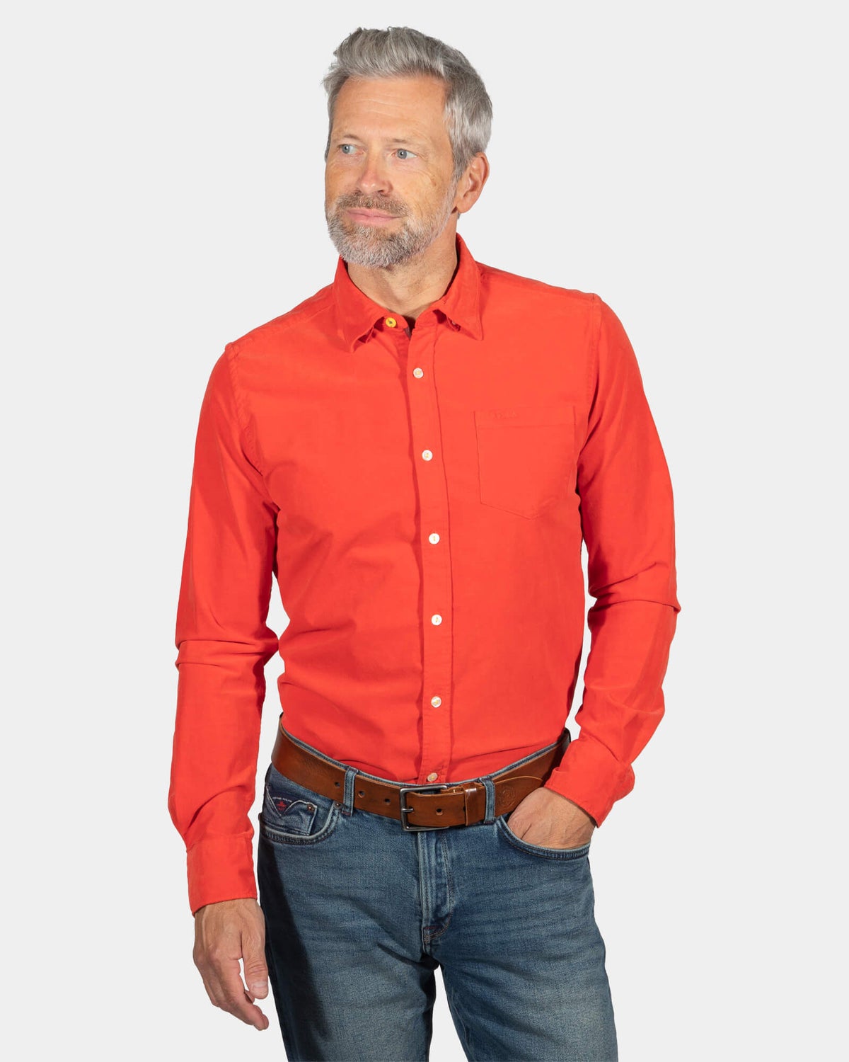 Camisa de pana Opouawe - Rustic Orange