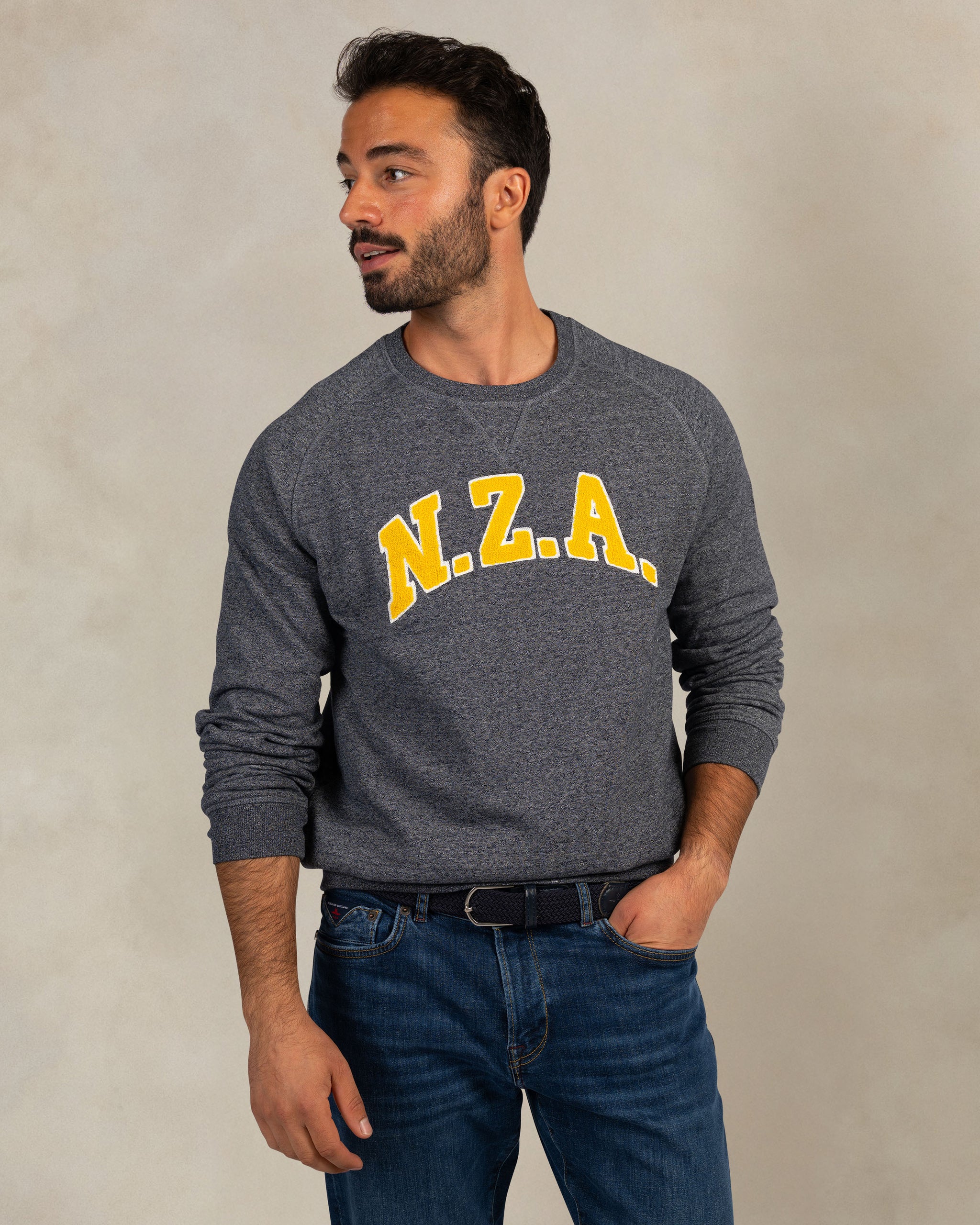 Dark blue heathered logo sweatshirt Dark blue heathered logo sweatshirt