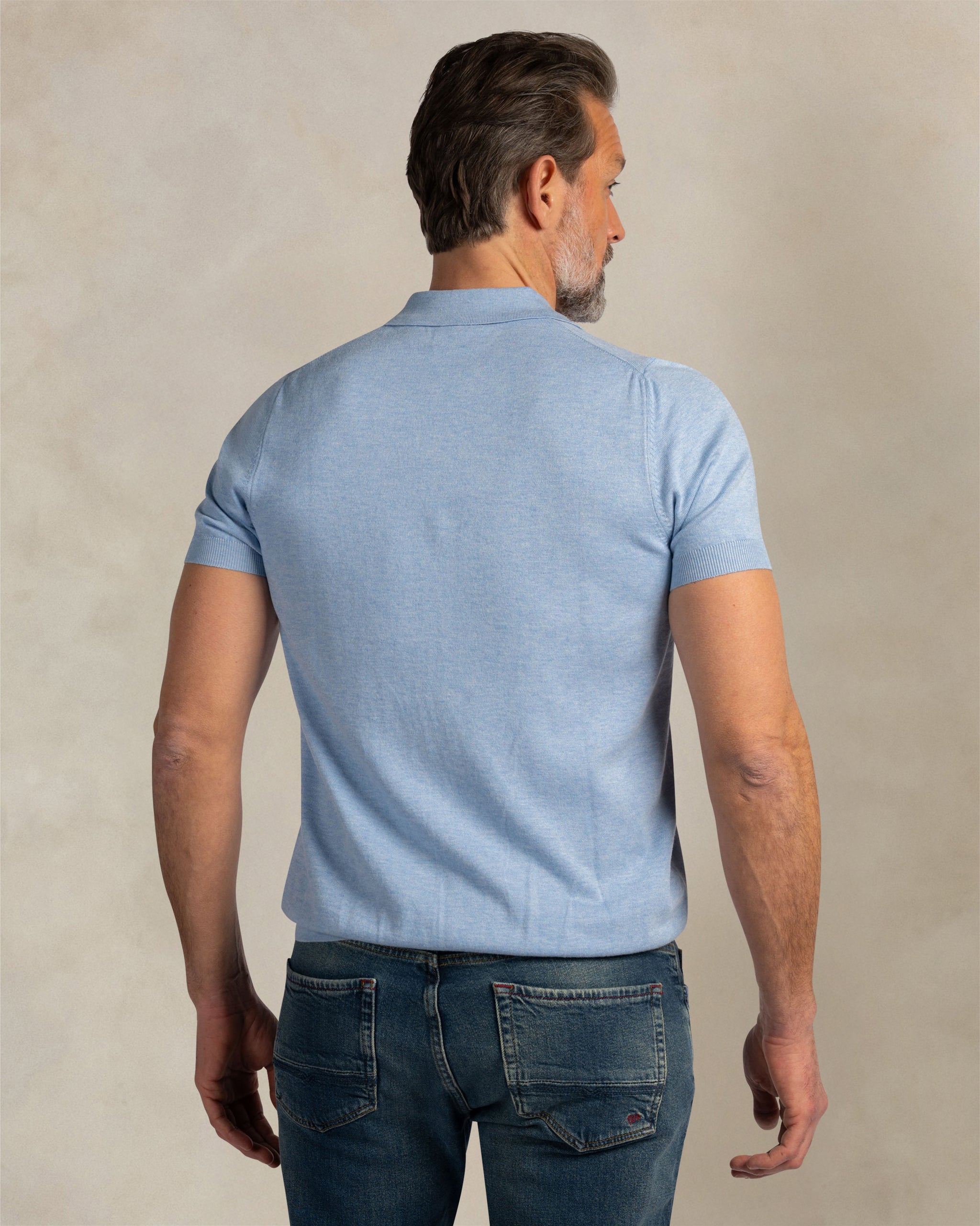 Blauwe stretch polo Blauwe stretch polo