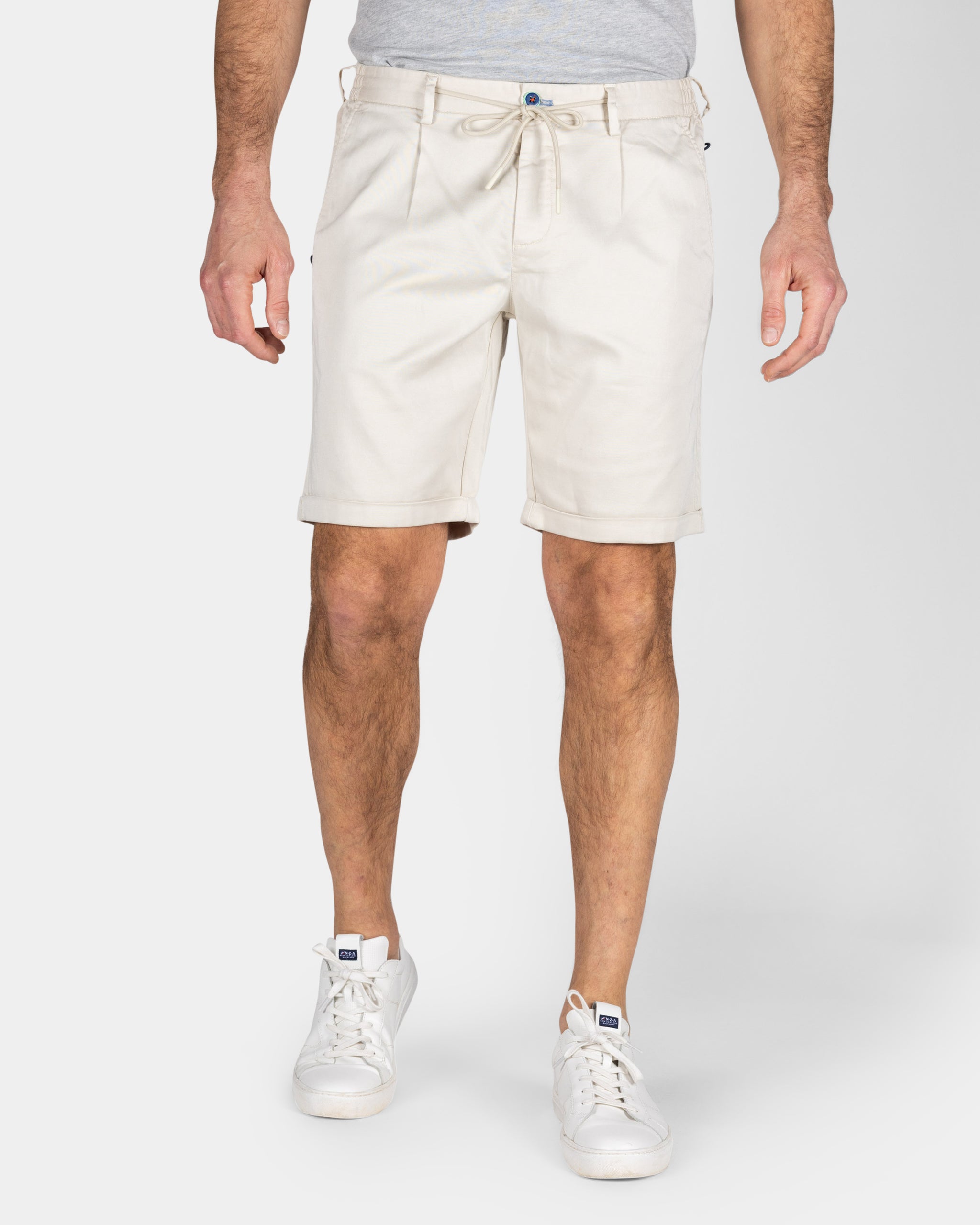 Beige chino short met stretch Beige chino short met stretch