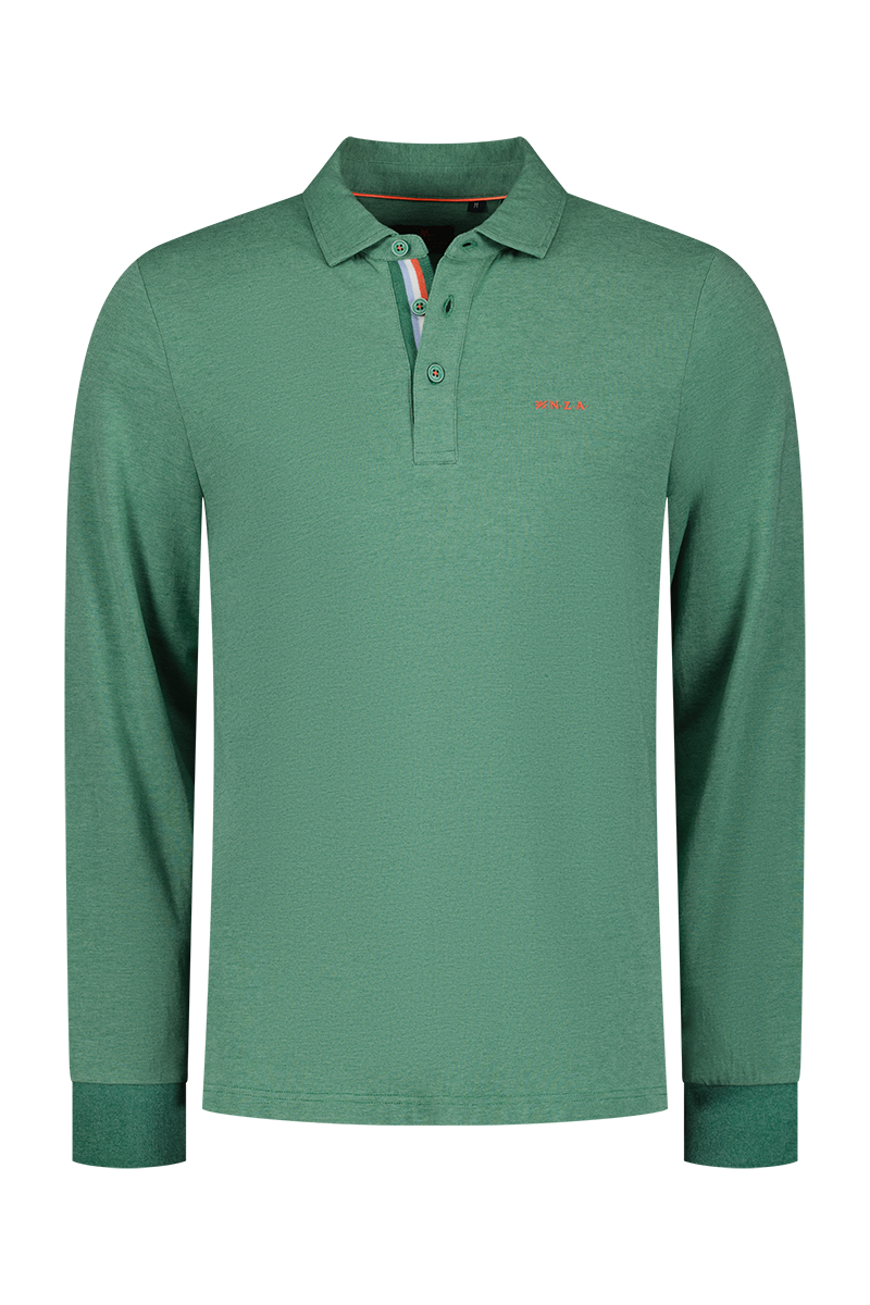 Stretch-Polo mit langen Ärmeln - Amazon Green Stretch-Polo mit langen Ärmeln - Amazon Green