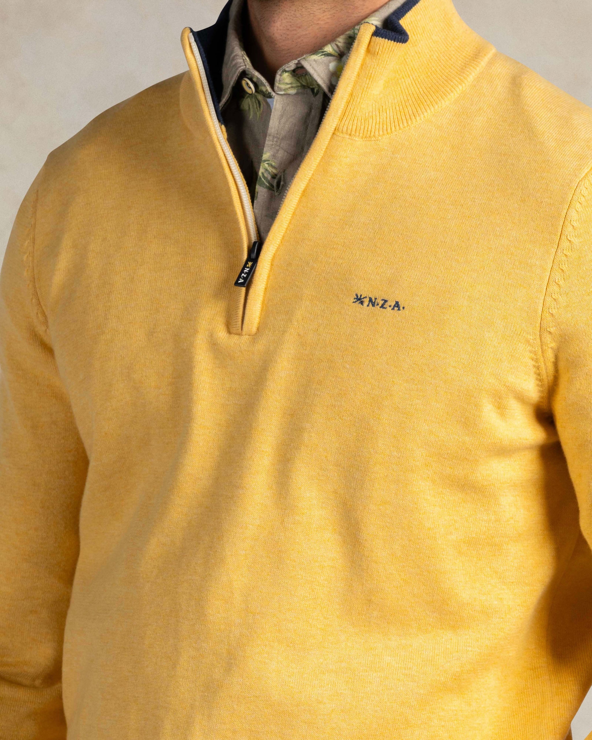 Yellow 100% cotton quarter zip pullover Yellow 100% cotton quarter zip pullover