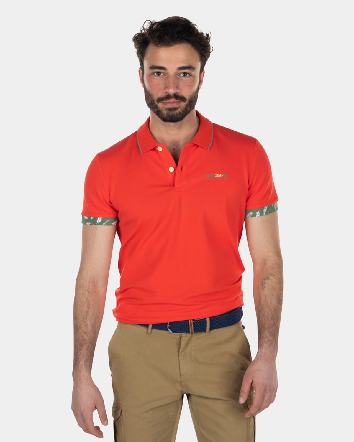 Poloshirt aus Stretch-Baumwolle - Orange Red