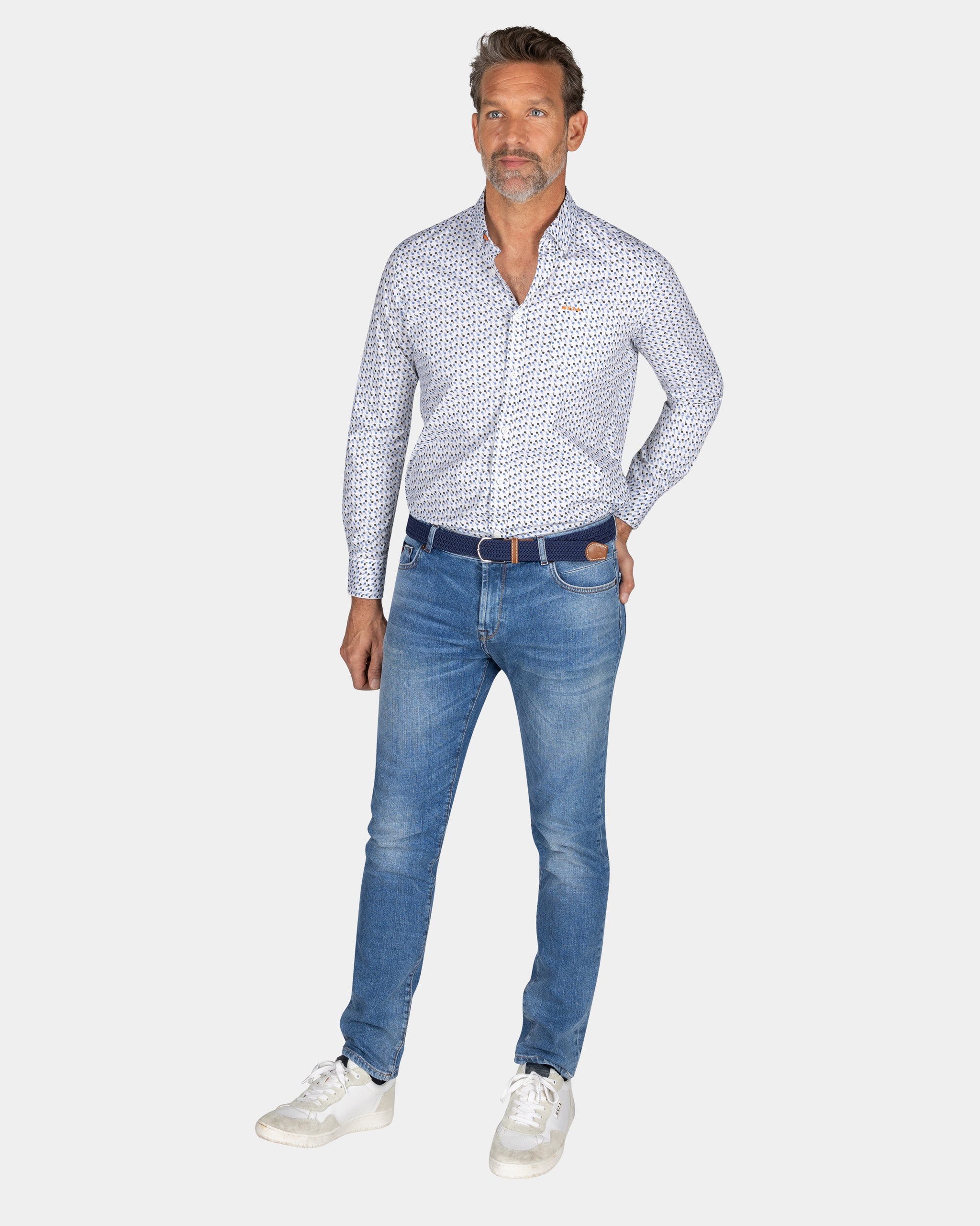 Camisa de algodón estampada - Ecru Camisa de algodón estampada - Ecru