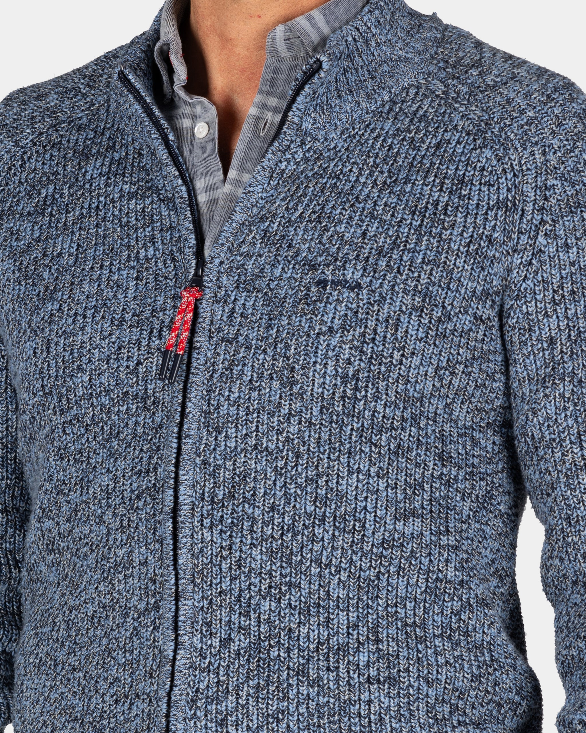 Grobgestrickte blaue Strickjacke - Brave Blue Grobgestrickte blaue Strickjacke - Brave Blue