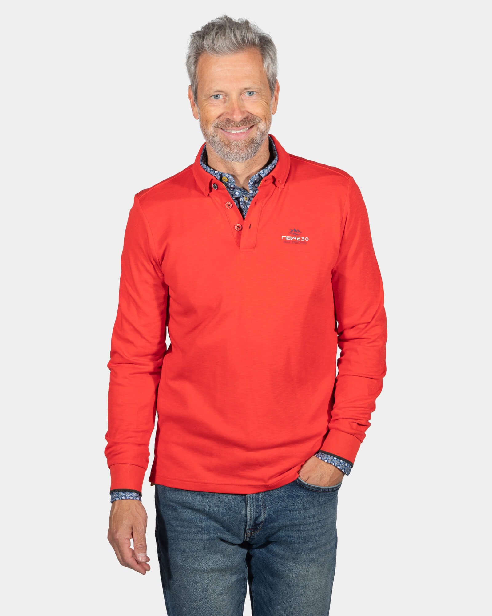 Effen rugby polo met lange mouw Grovetown - Rustic Orange Effen rugby polo met lange mouw Grovetown - Rustic Orange