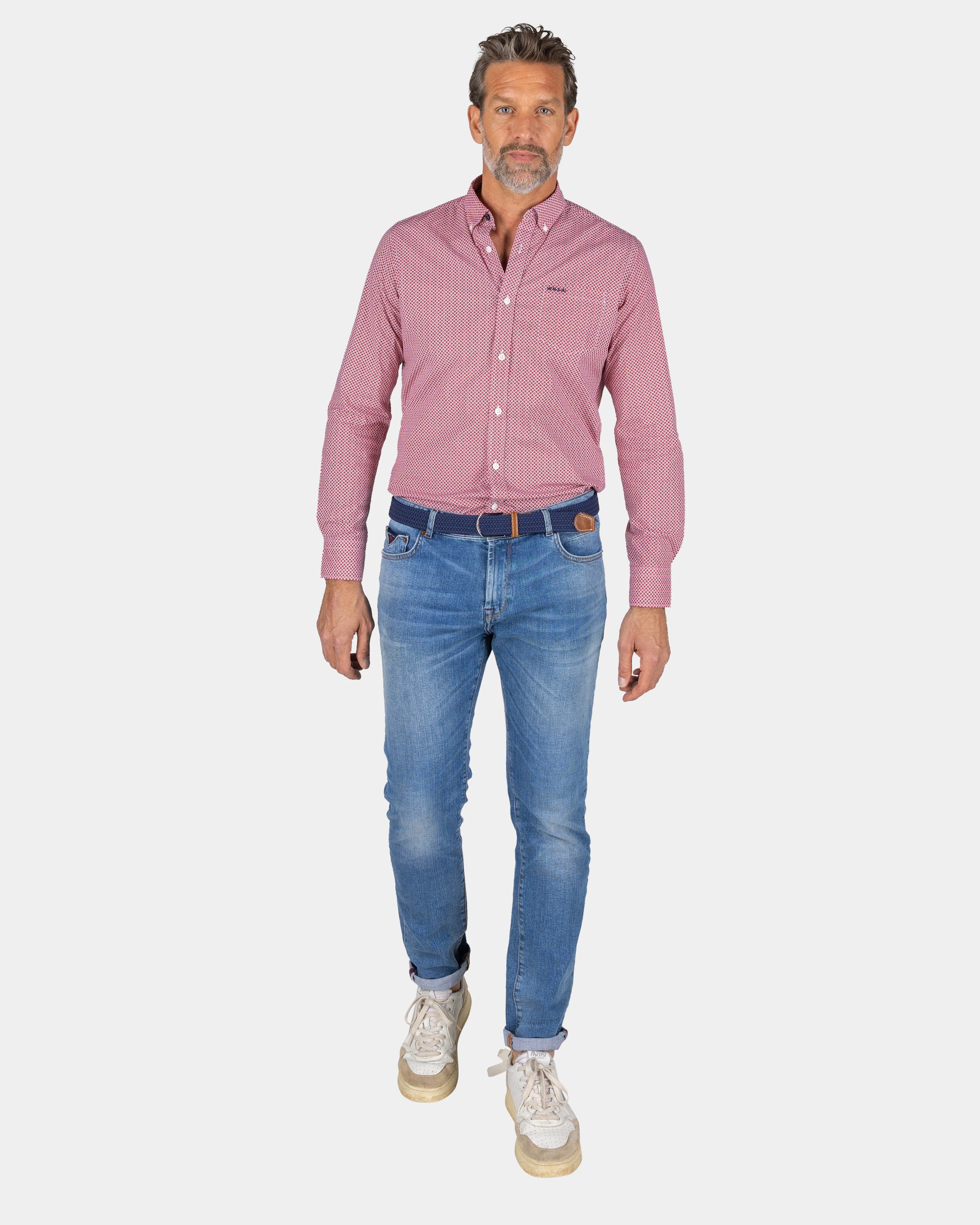 Rood katoenen stretch overhemd - Reef Red Rood katoenen stretch overhemd - Reef Red