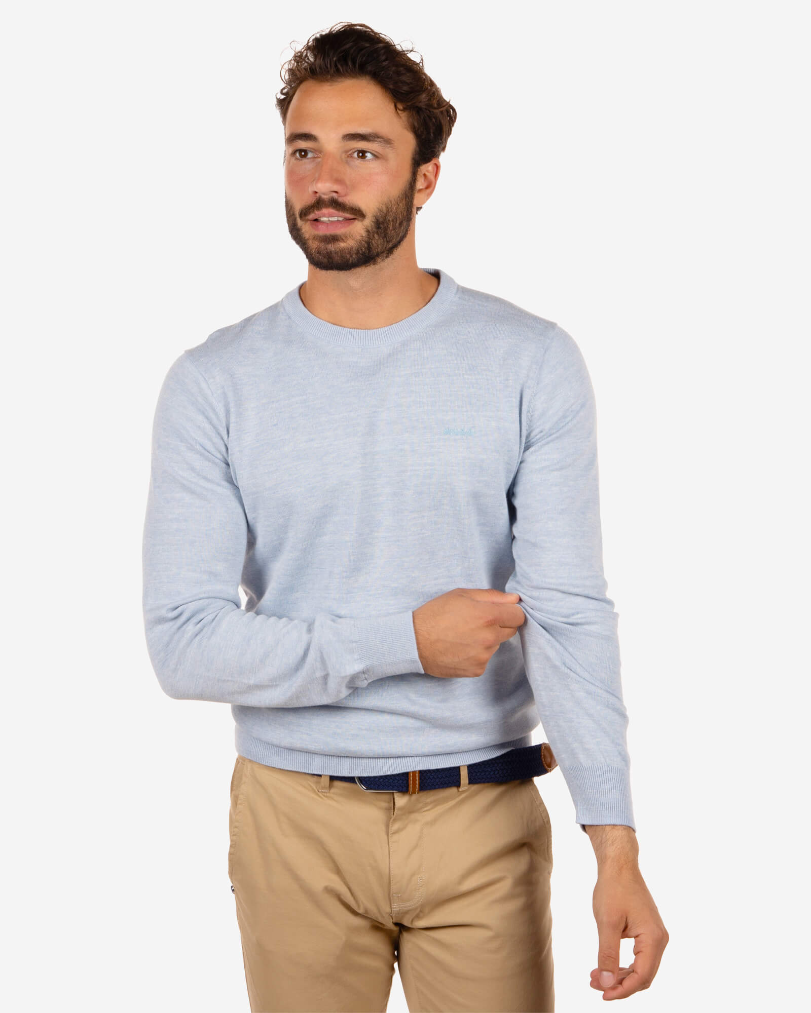 Katoenen trui met ronde hals Grasmere - Energy Blue Katoenen trui met ronde hals Grasmere - Energy Blue