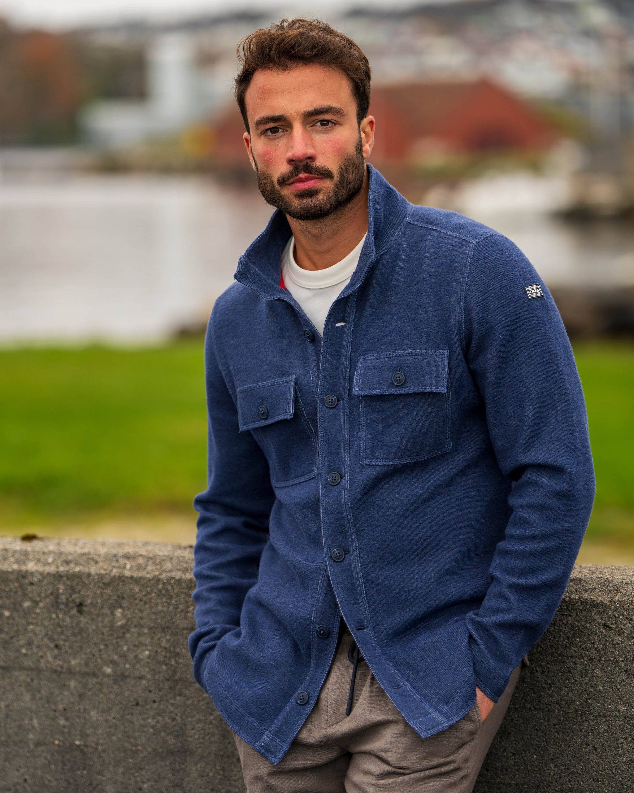 Chemise-overshirt en coton bleu Chemise-overshirt en coton bleu