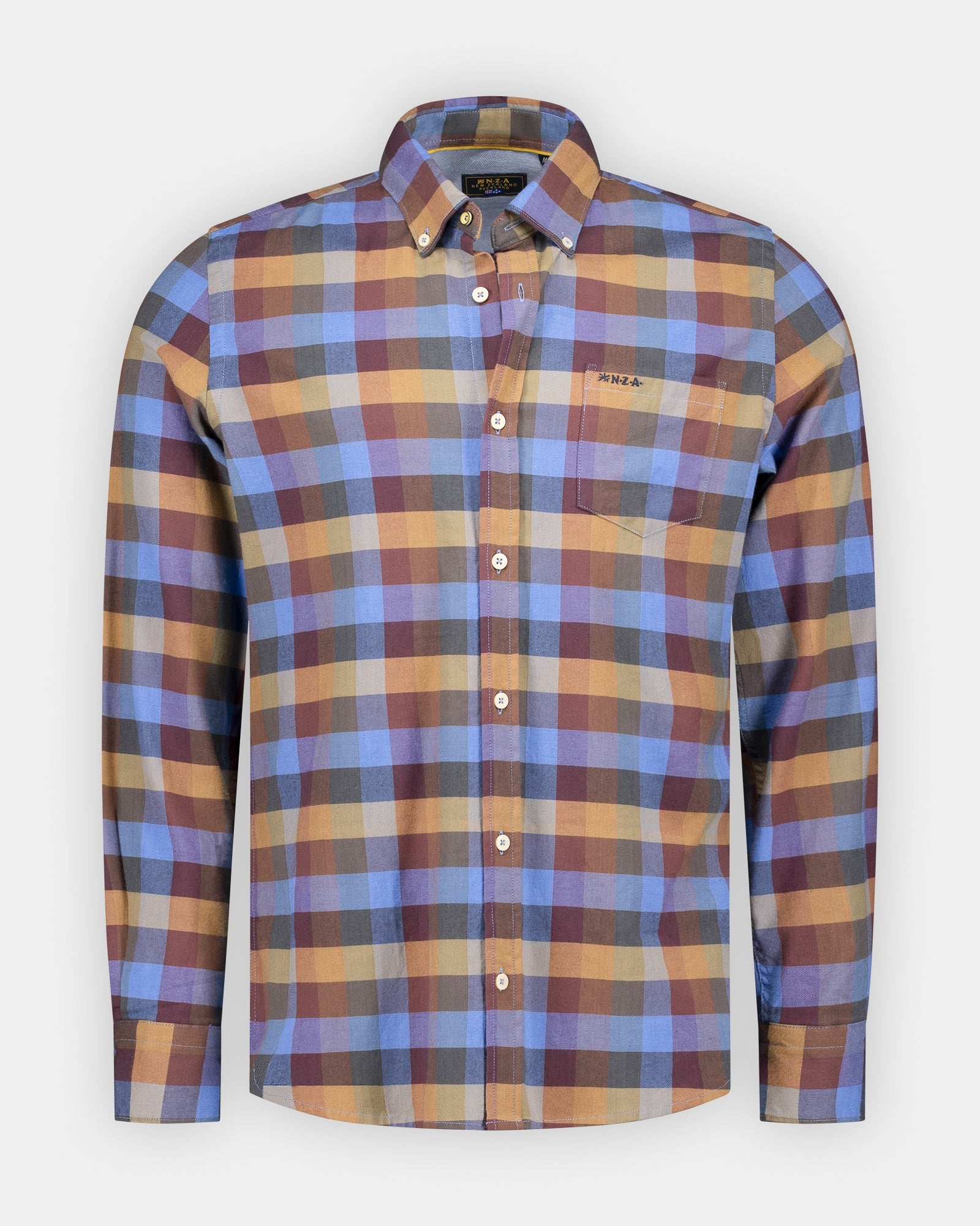 Camisa de algodón a cuadros azul Camisa de algodón a cuadros azul